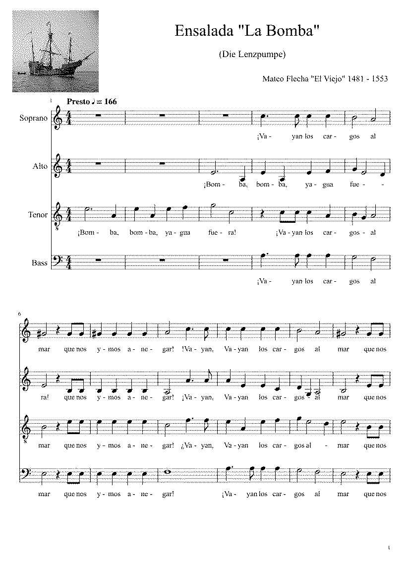 Partitura La Bomba Mateo Flecha