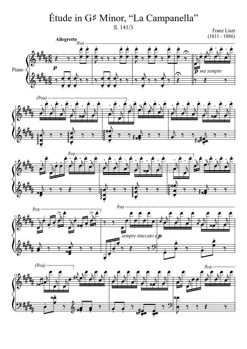 Partitura La Campanella