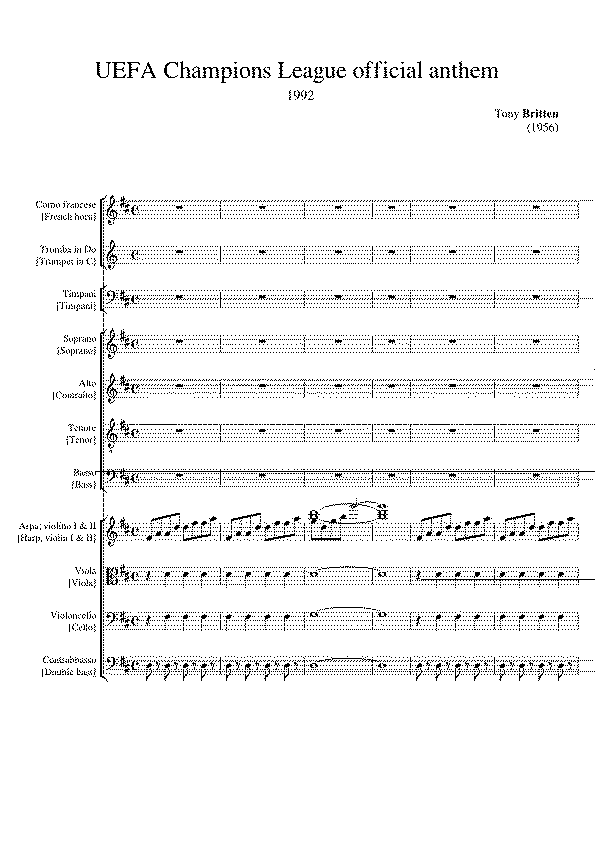 Partitura La Champions League