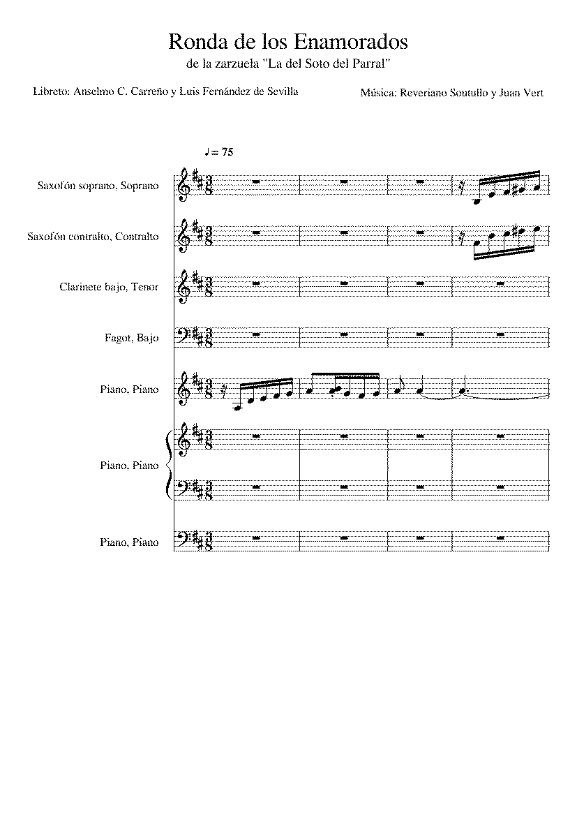 Partitura La del Soto del Parral Zarzuela