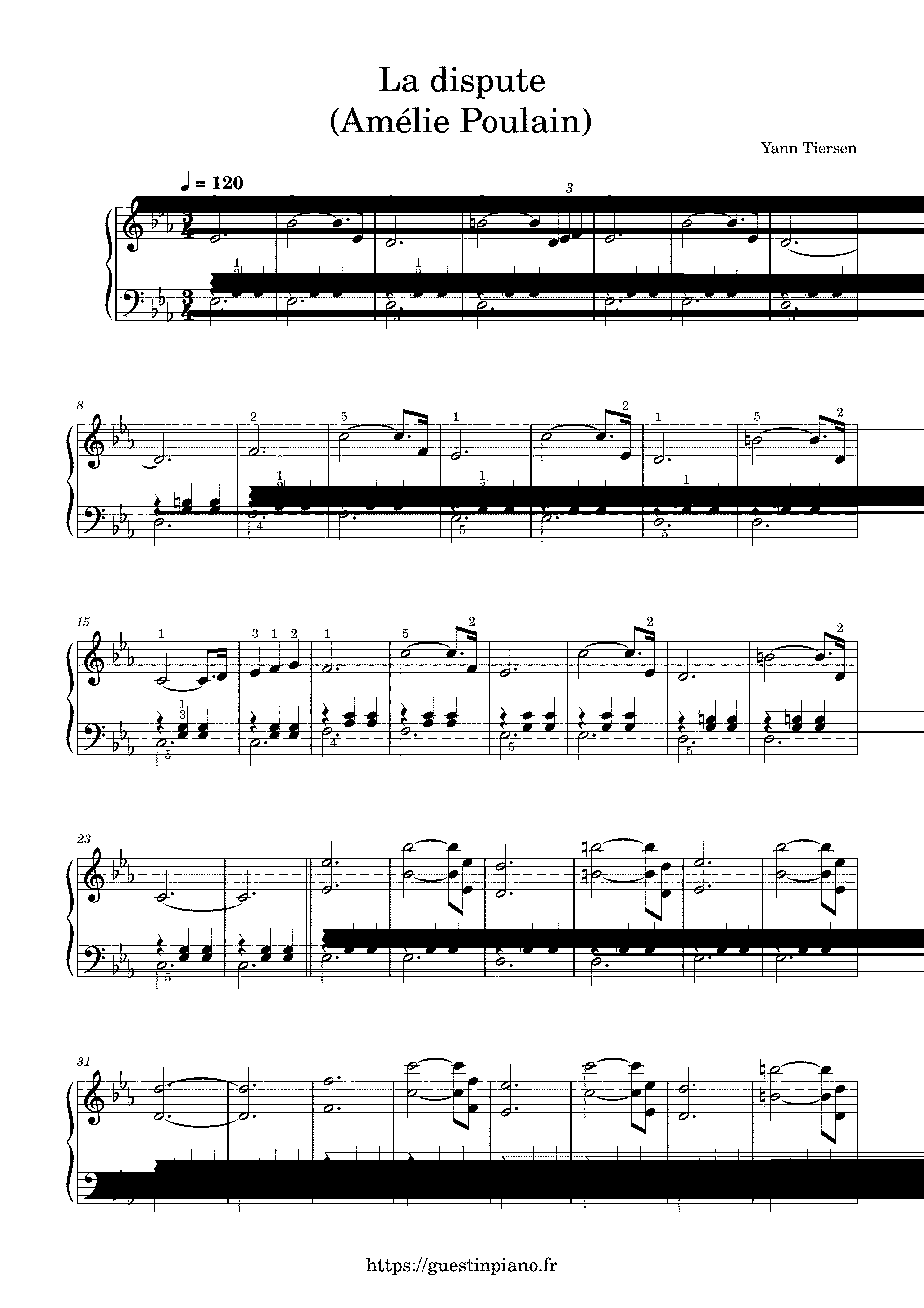 Partitura La Dispute Amelie