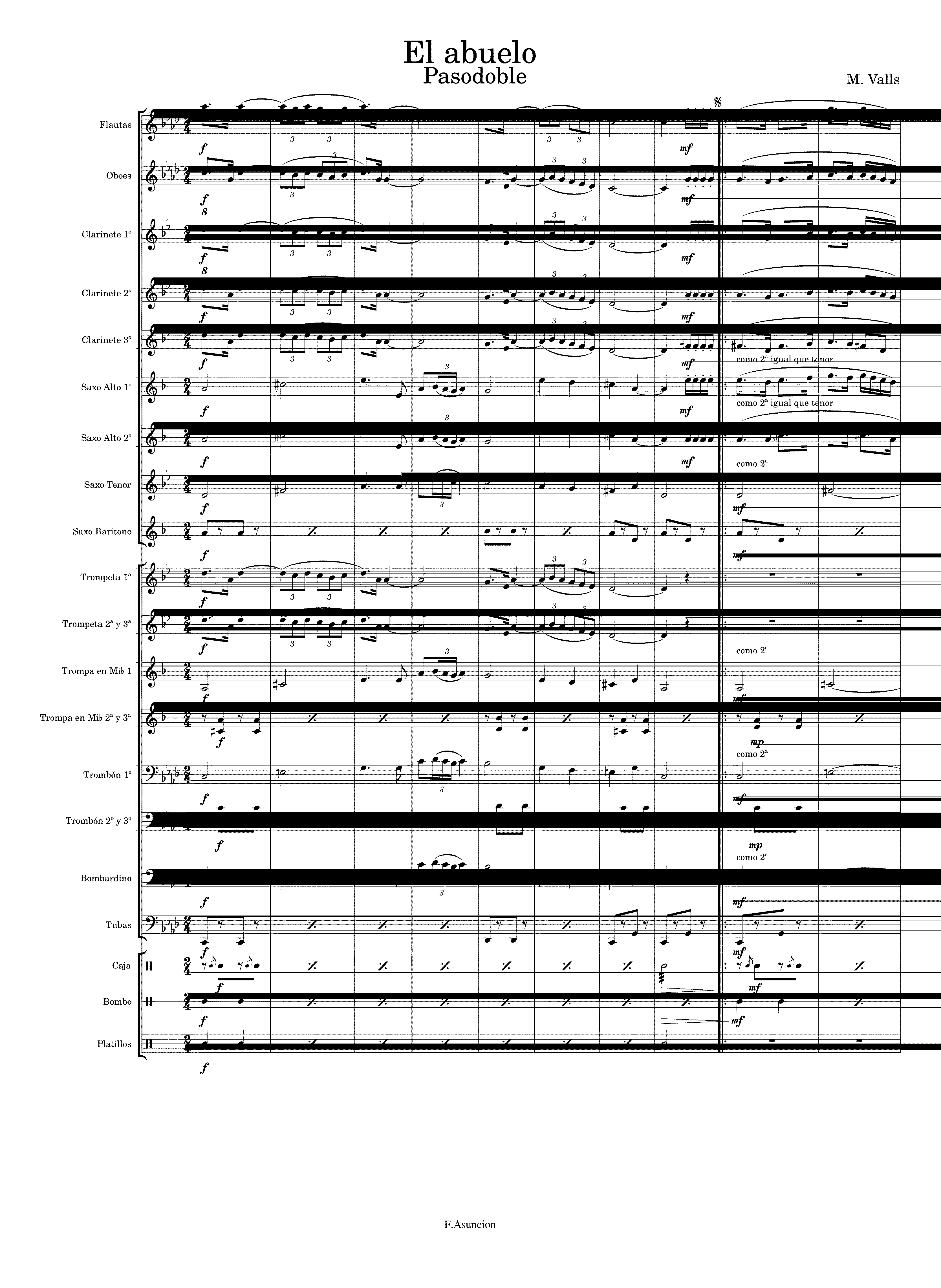 Partitura La Entrada Pasodoble