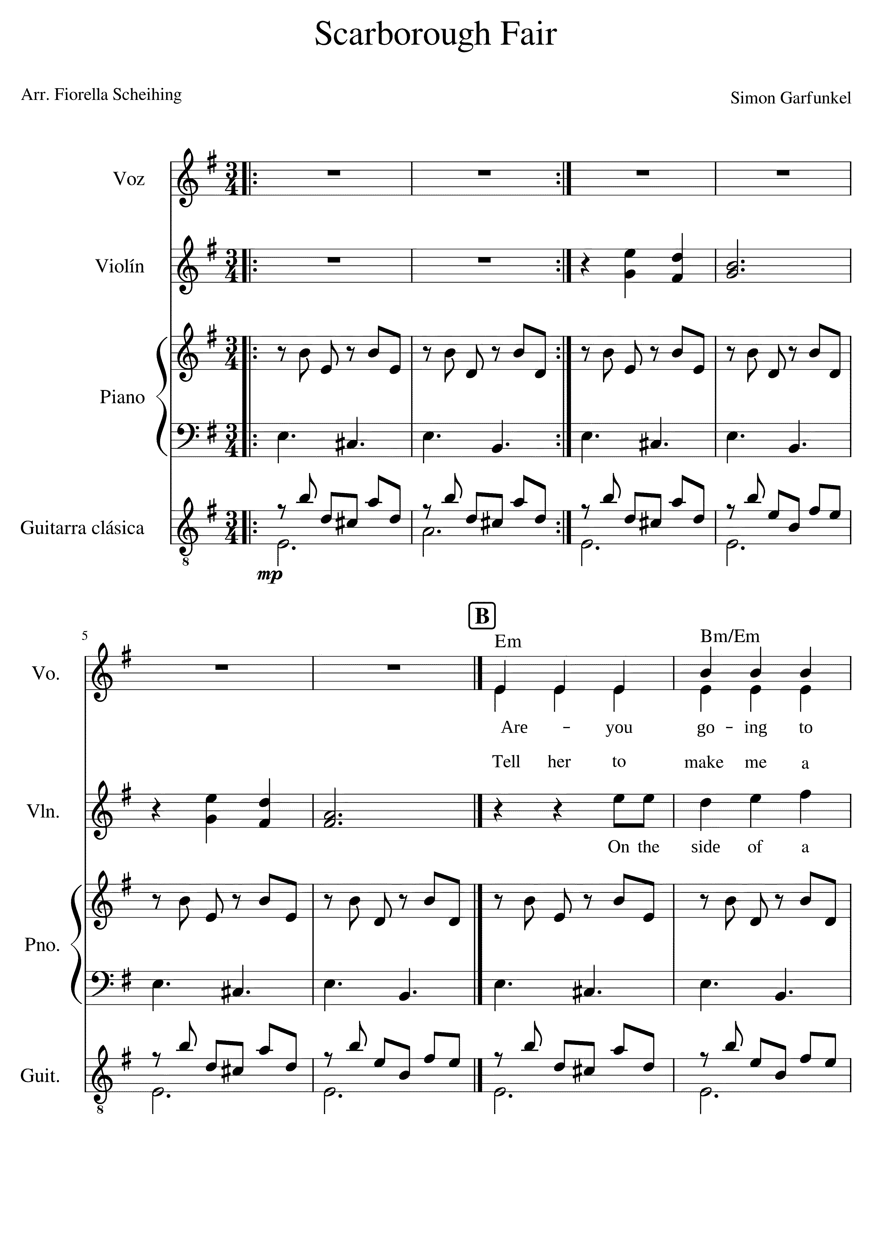 Partitura La Feria de Scarborough