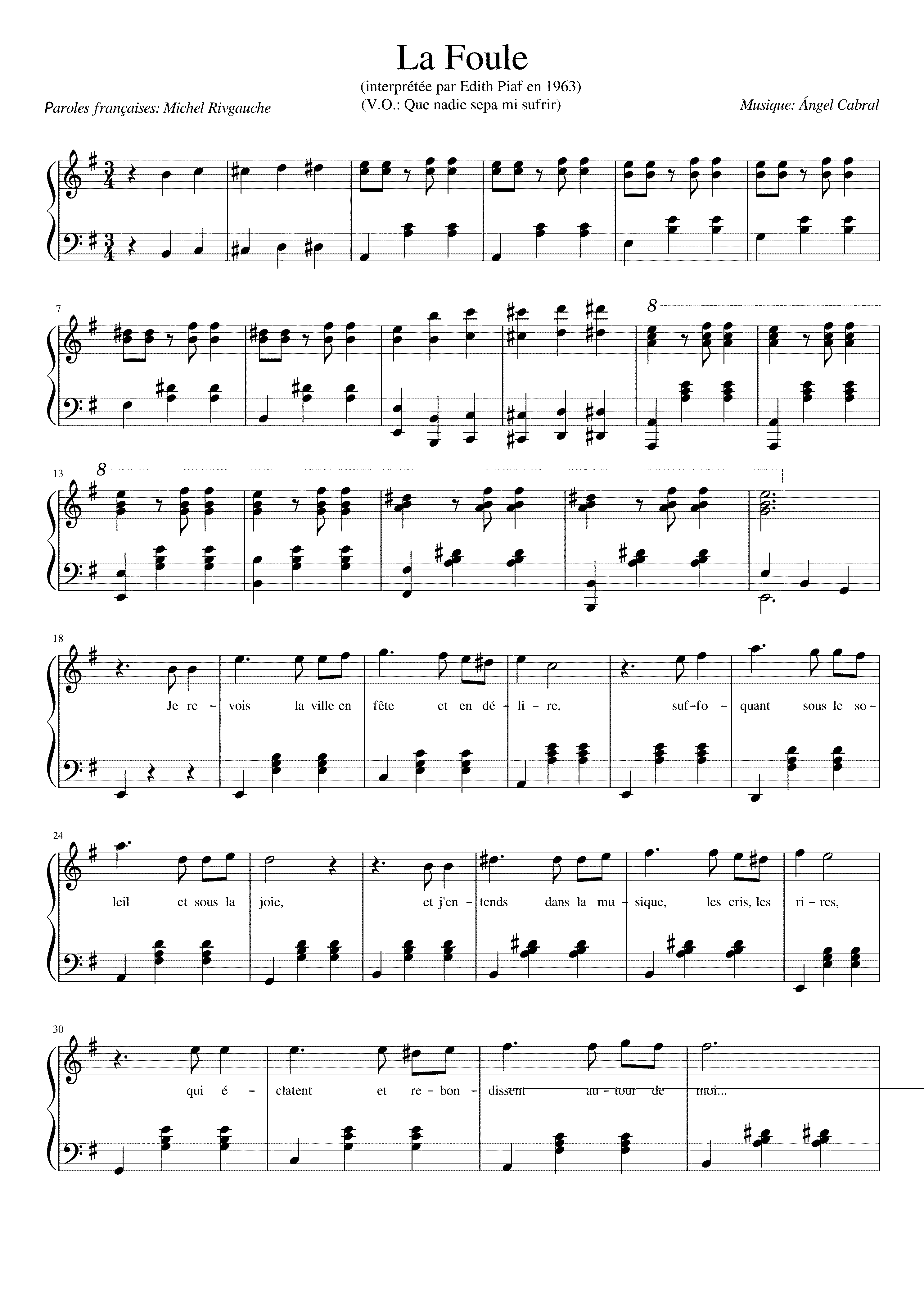 Partitura La Foule