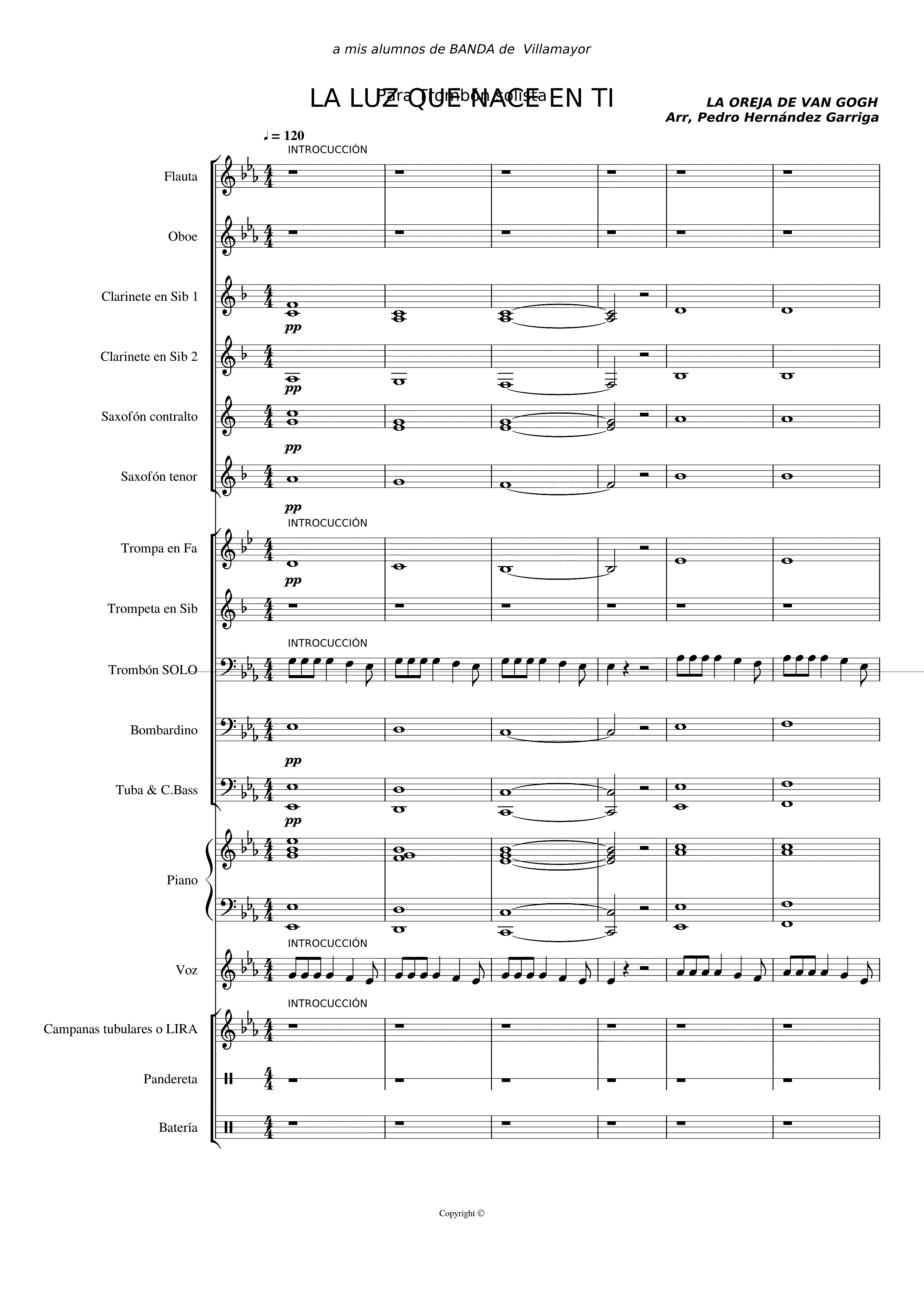 Partitura La Luz Que Nace en Ti