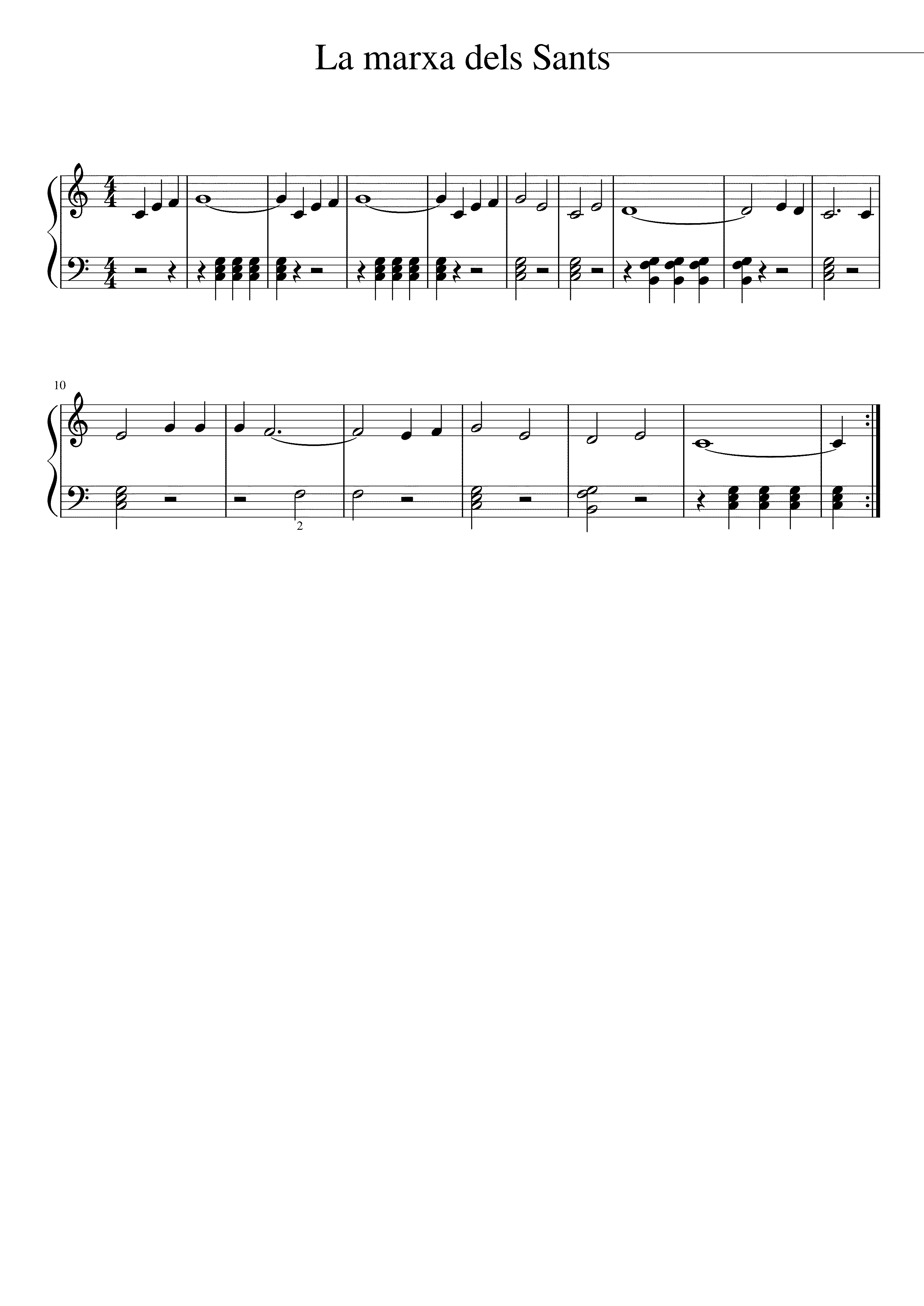 Partitura La Marxa Dels Sants