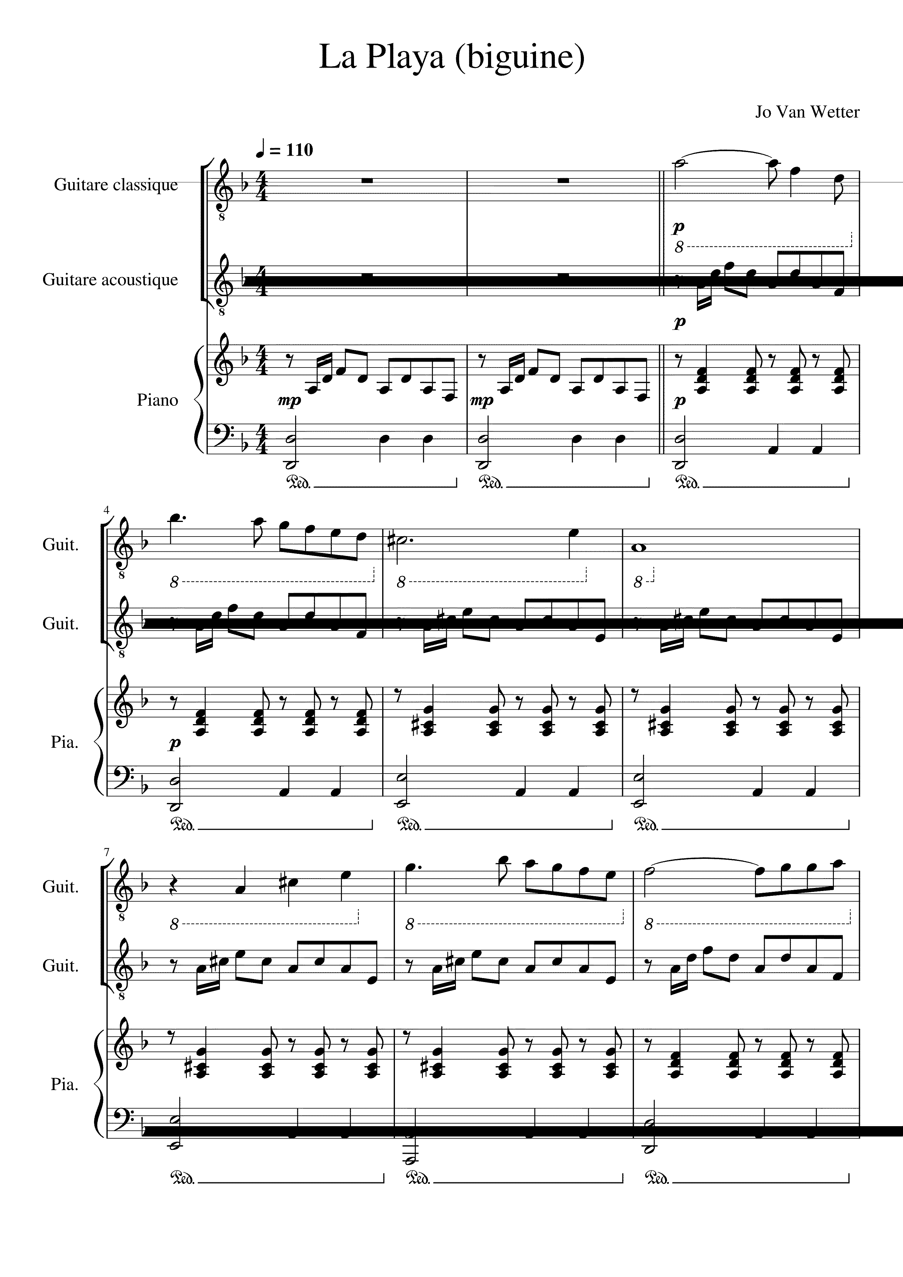 Partitura La Plage Marie Laforet