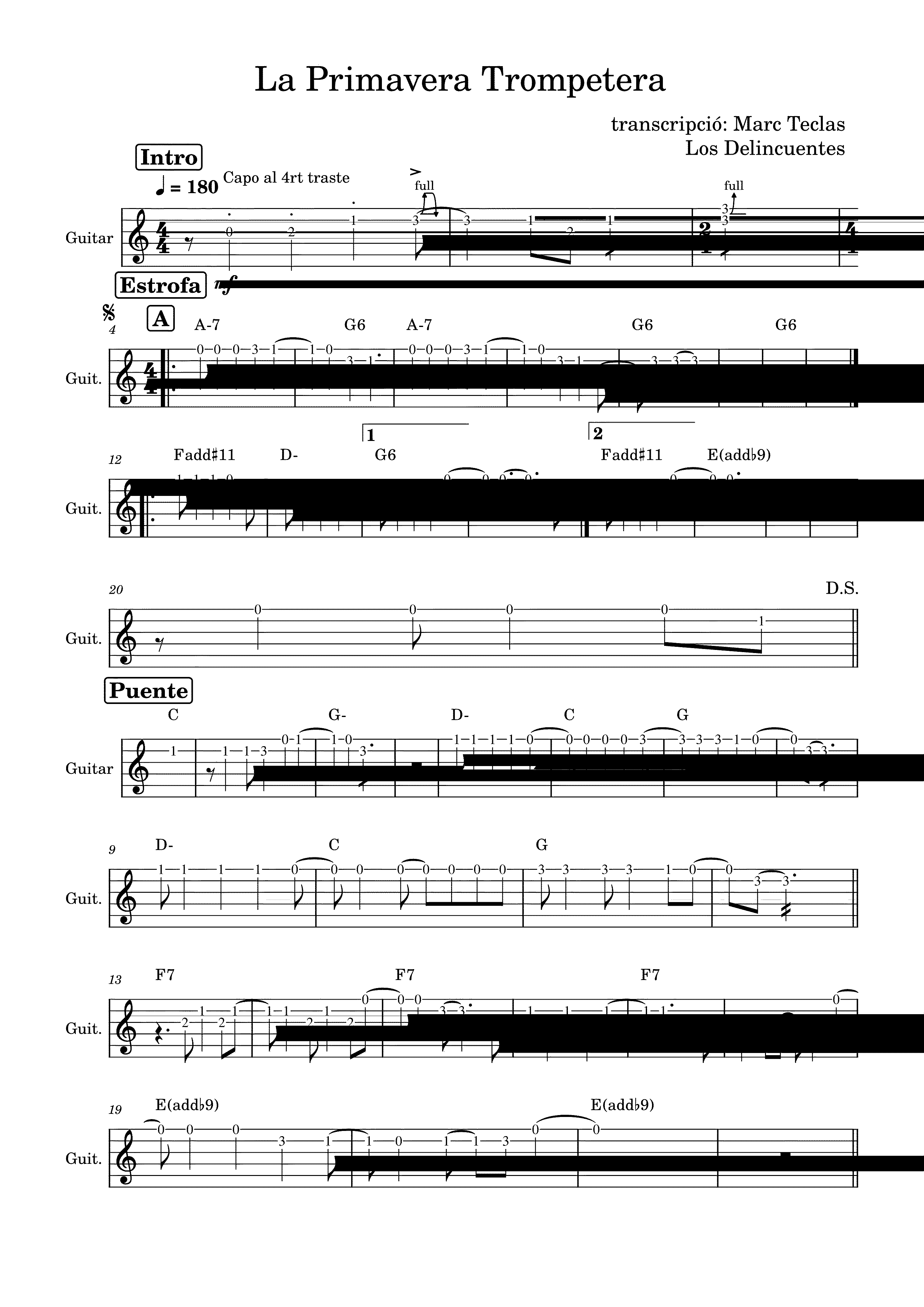 Partitura La Primavera Trompetera