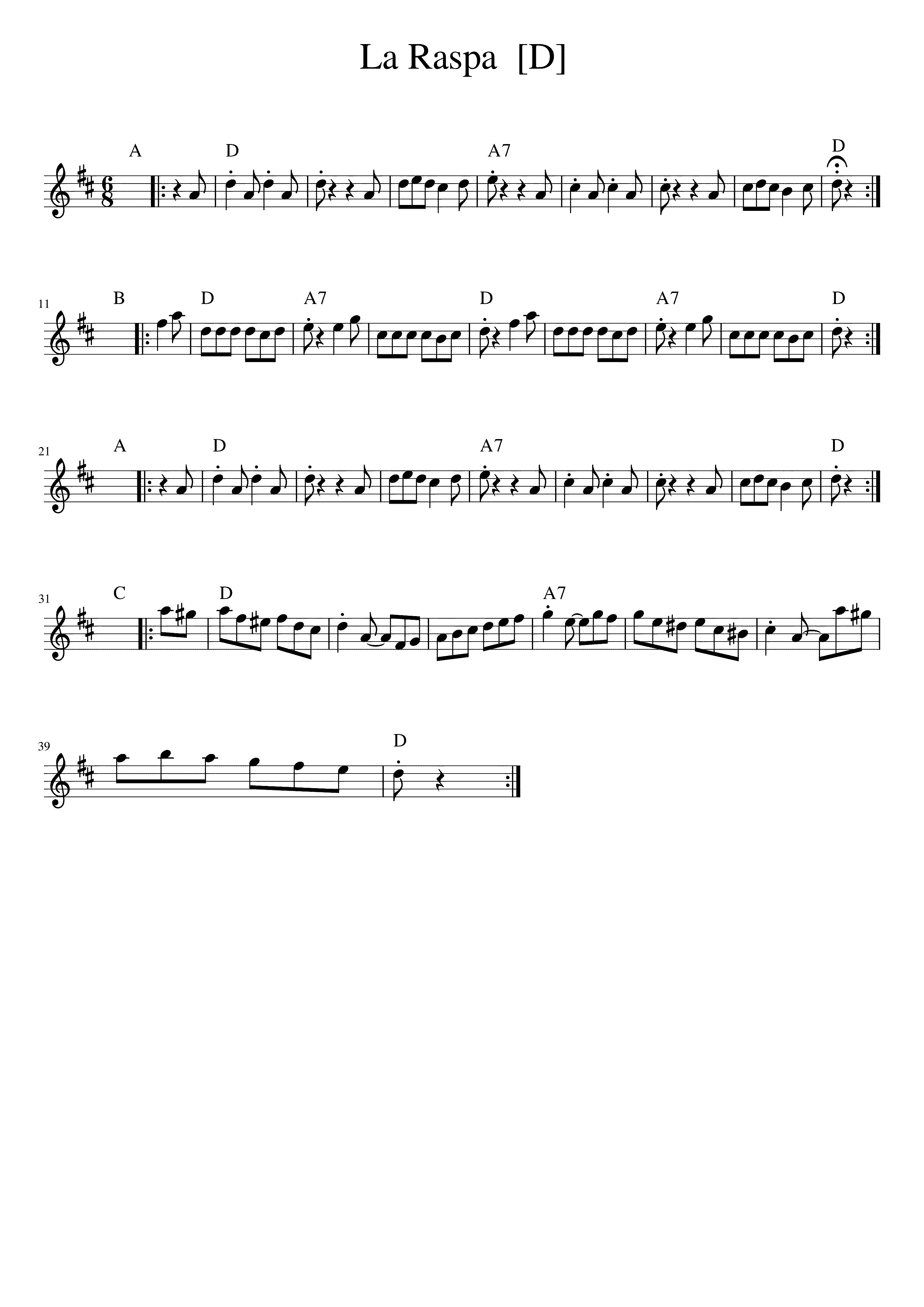 Partitura La Raspa
