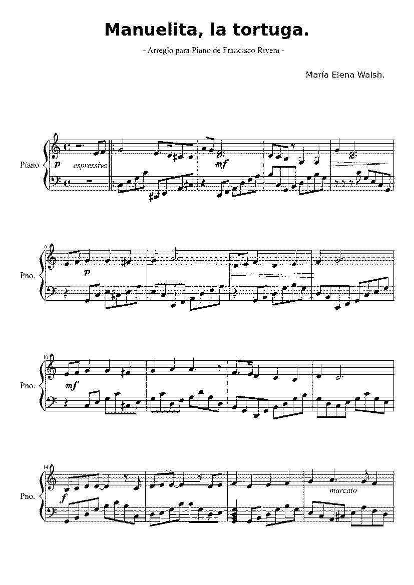 Partitura La Tortuga