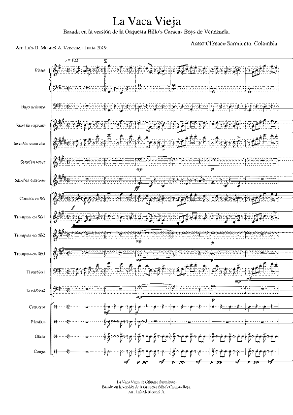 Partitura La Vaca