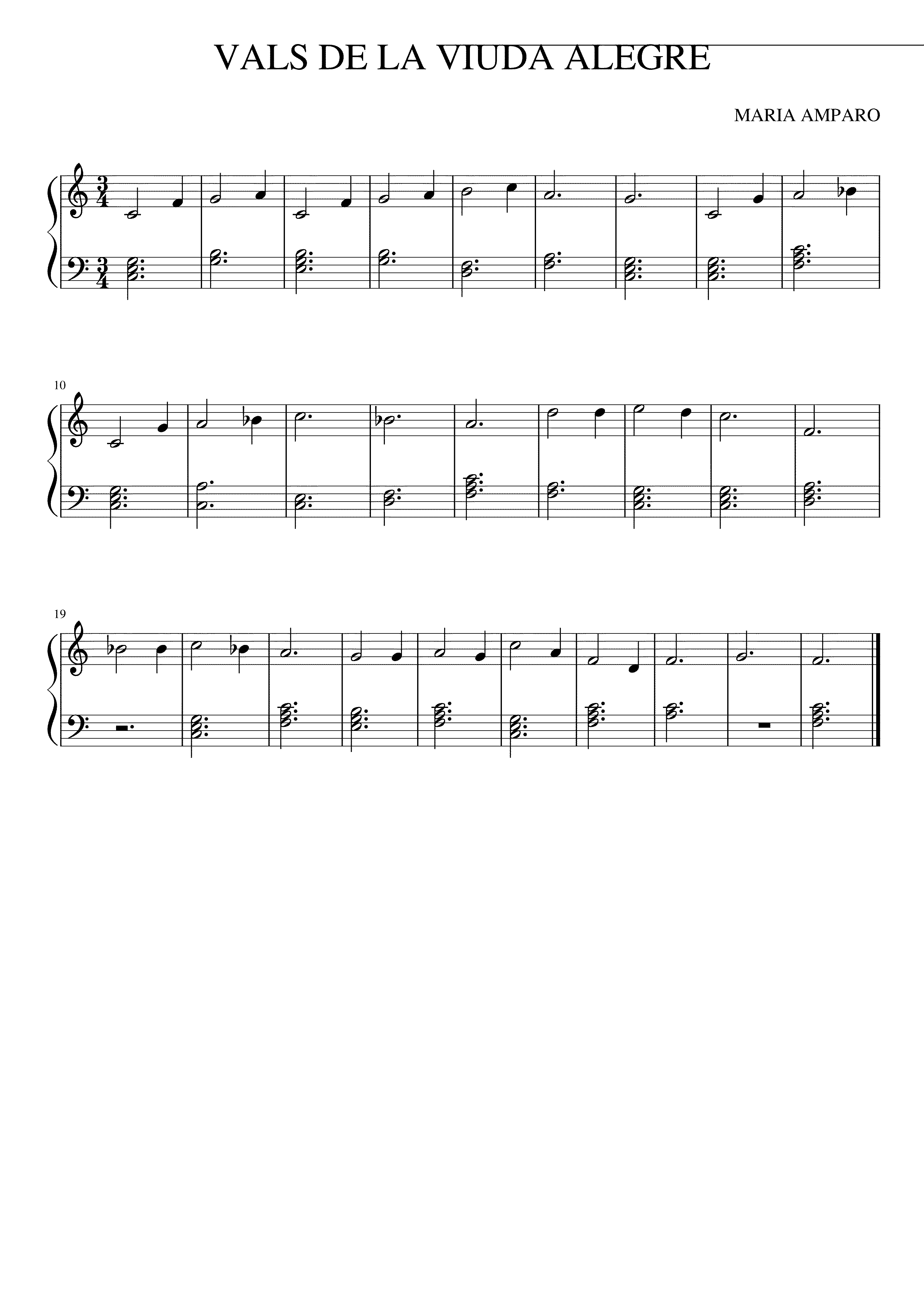 Partitura La Viuda Alegre