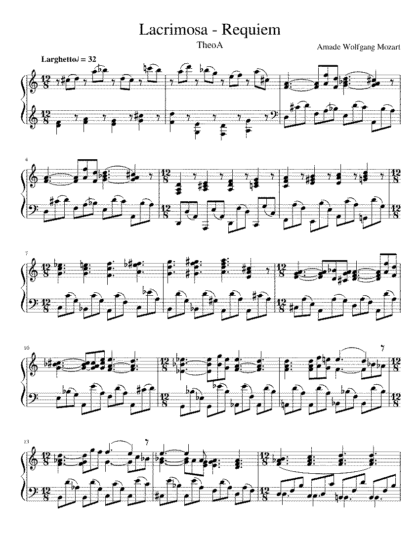 Partitura Lacrimosa