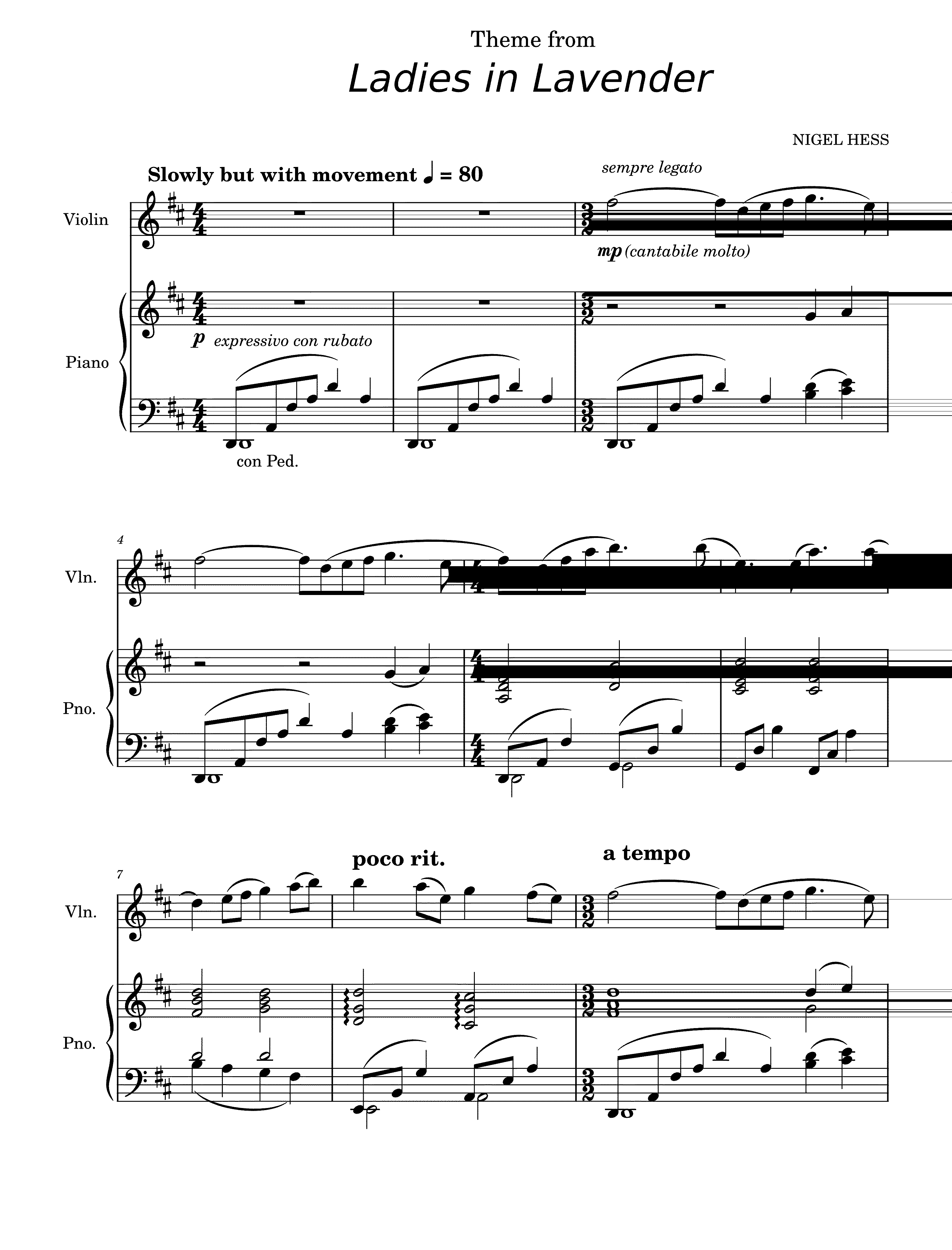Partitura Ladies In Lavender