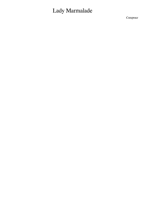 Partitura Lady Marmalade