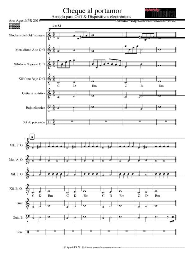 Partitura Lagrimas Desordenadas