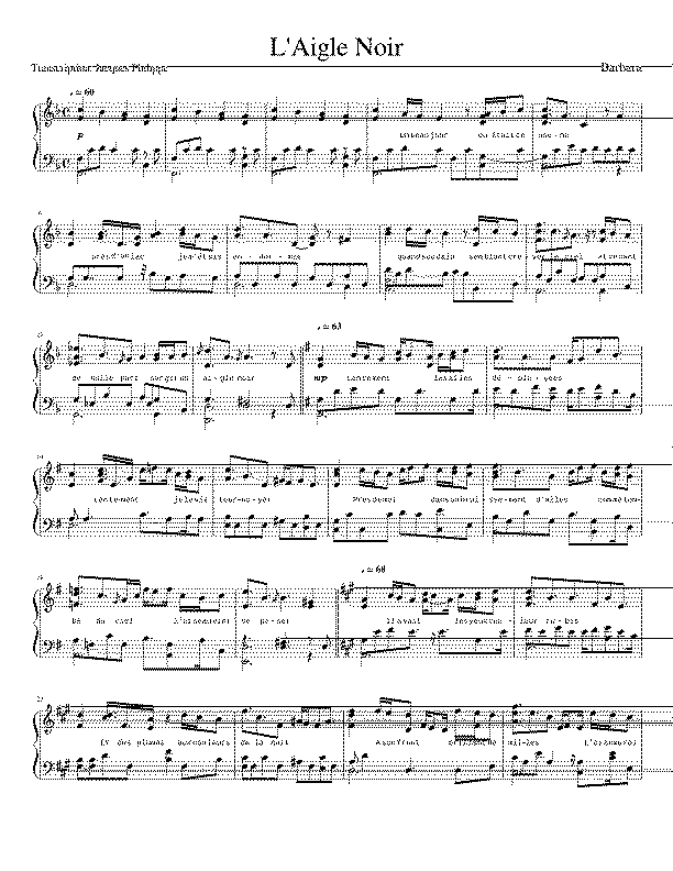 Partitura L'aigle Noir