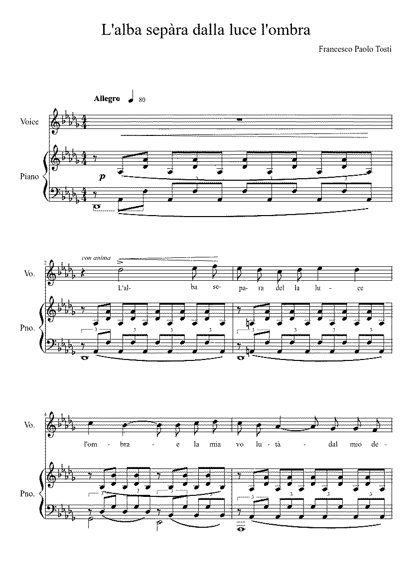 Partitura L'alba Separa Dalla Luce L'ombra