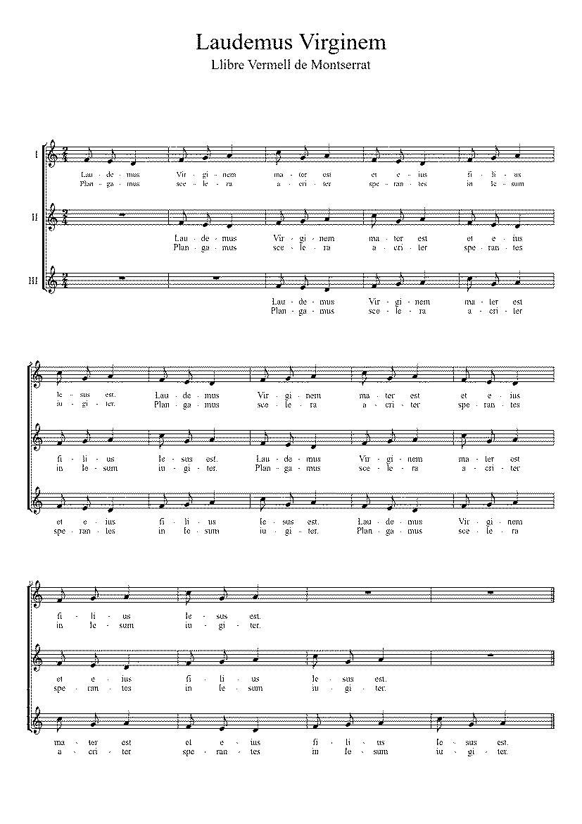 Partitura Laudemus Virginem
