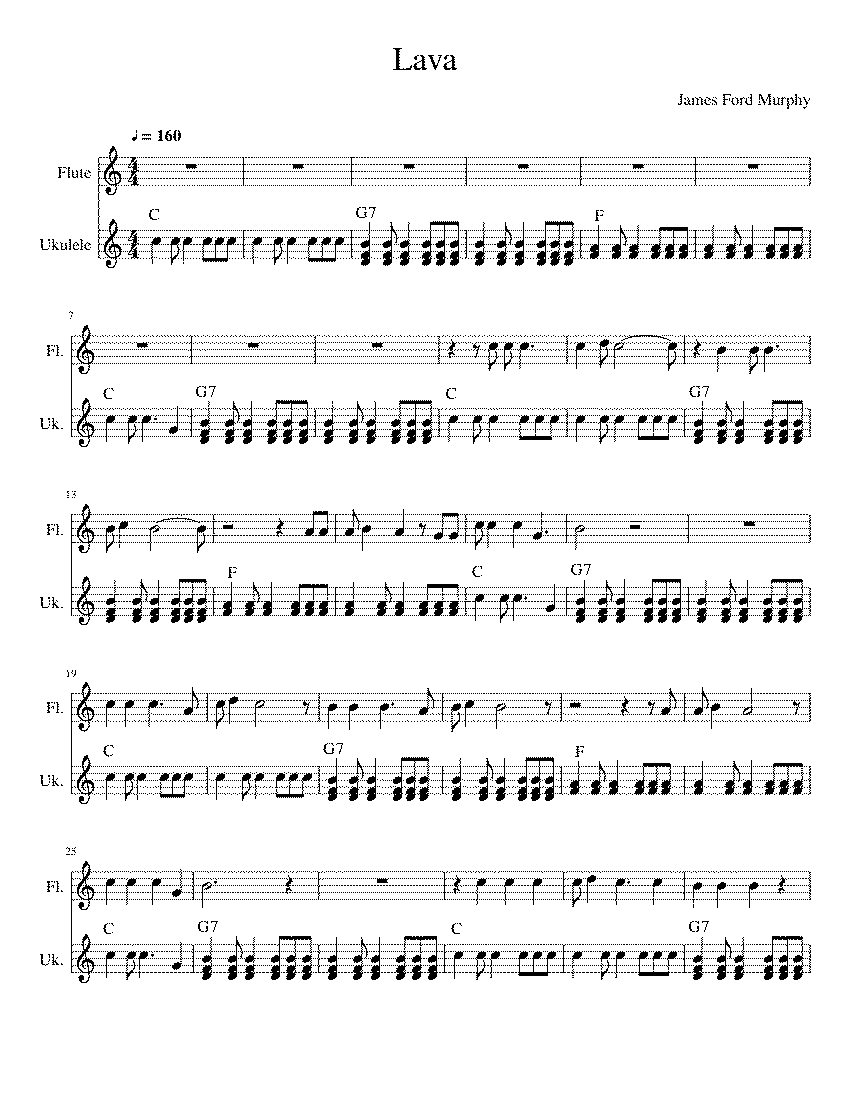 Partitura Lava Song