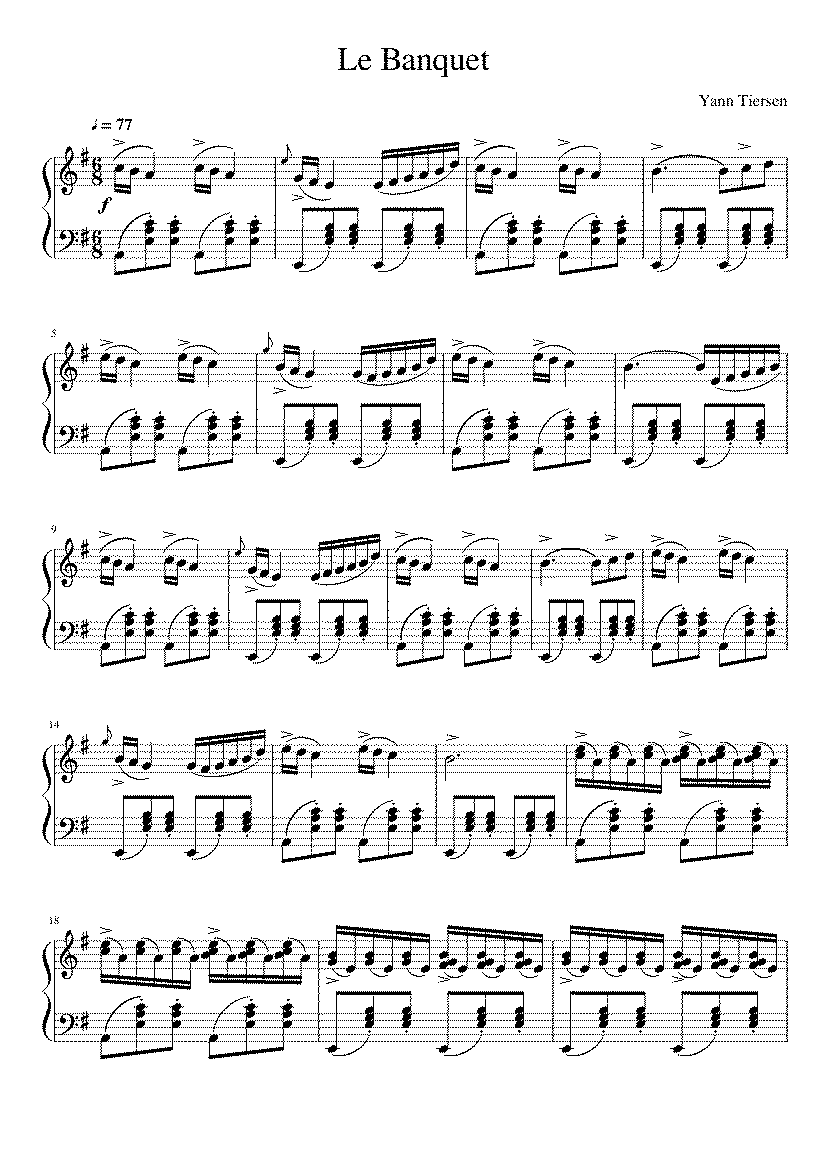 Partitura Le Banquet