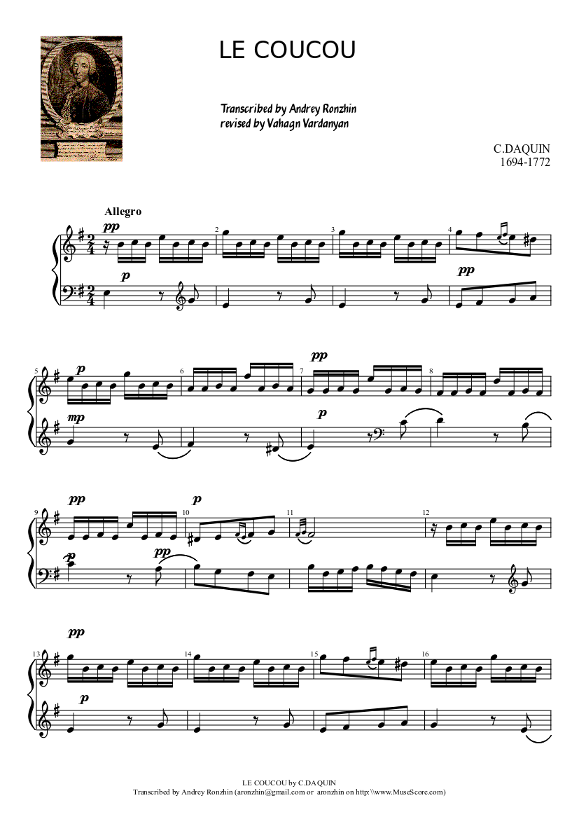 Partitura Le Coucou