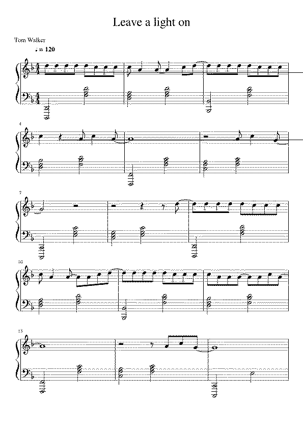 Partitura Leave a Light On