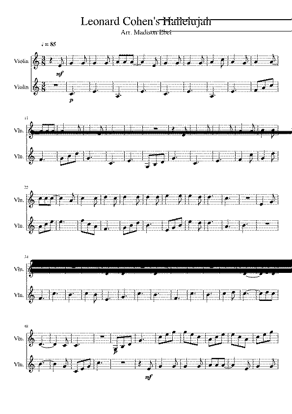 Partitura Leonard Cohen