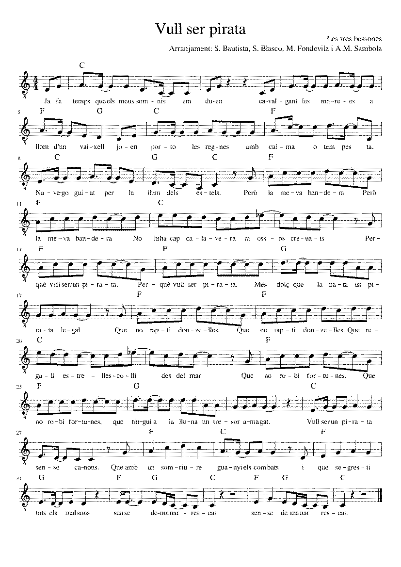 Partitura Les Tres Bessones