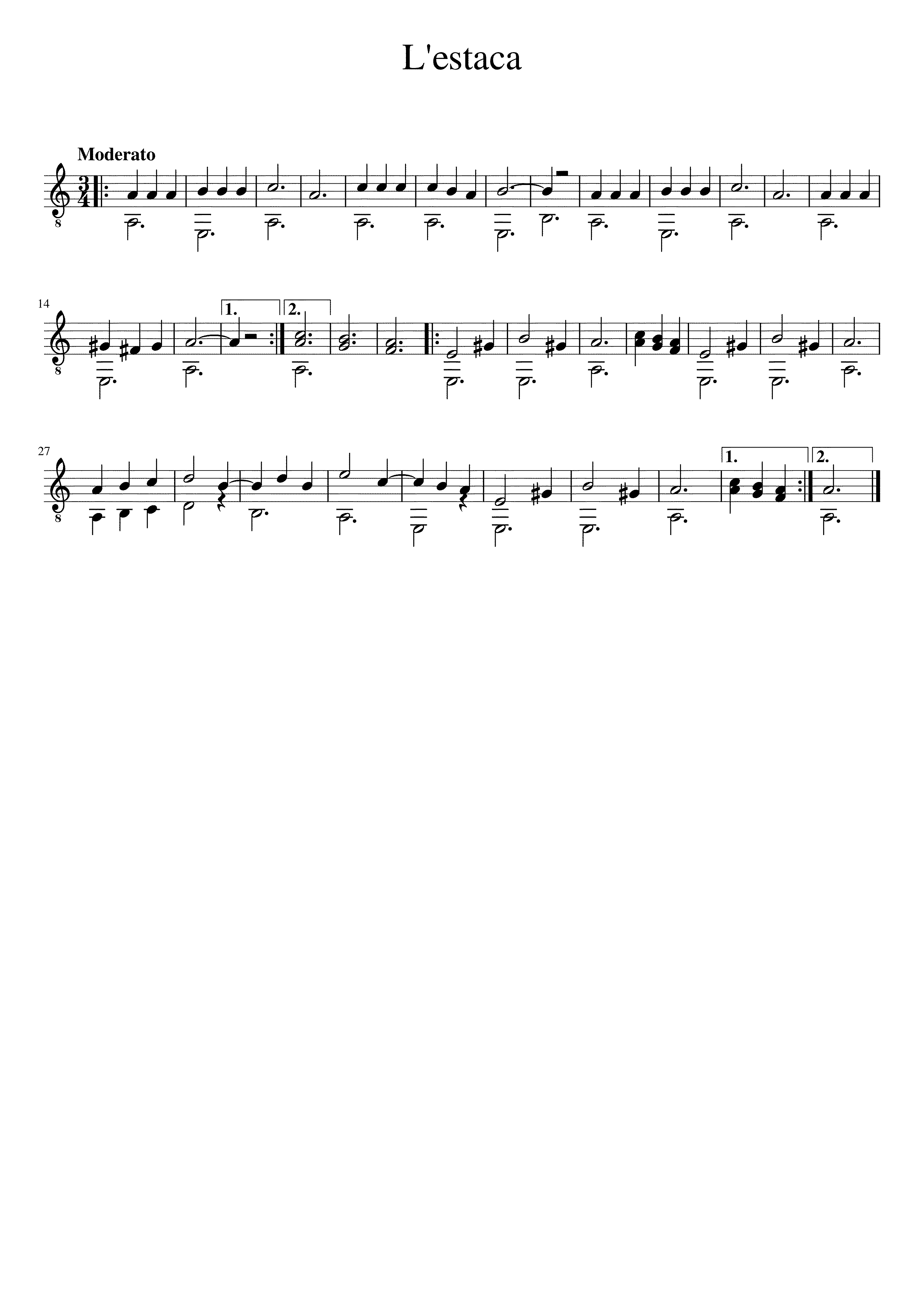 Partitura L'estaca