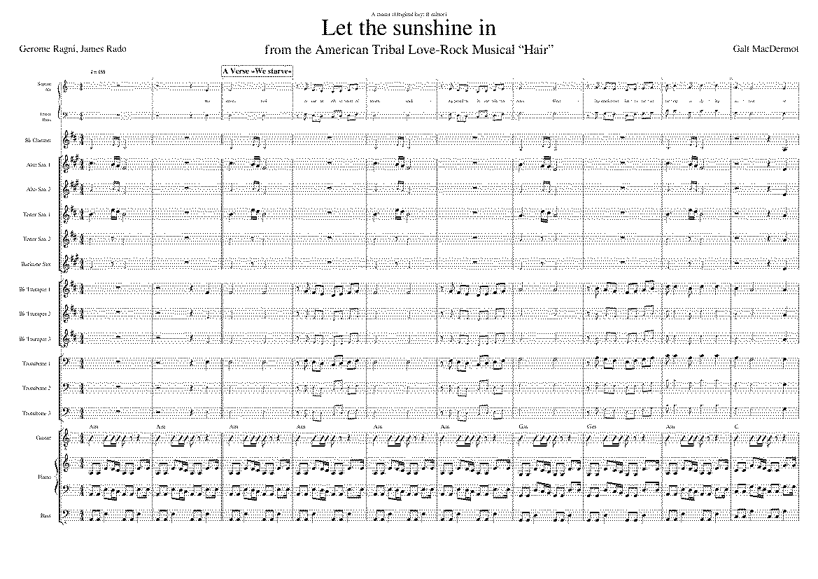 Partitura Let The Sunshine In