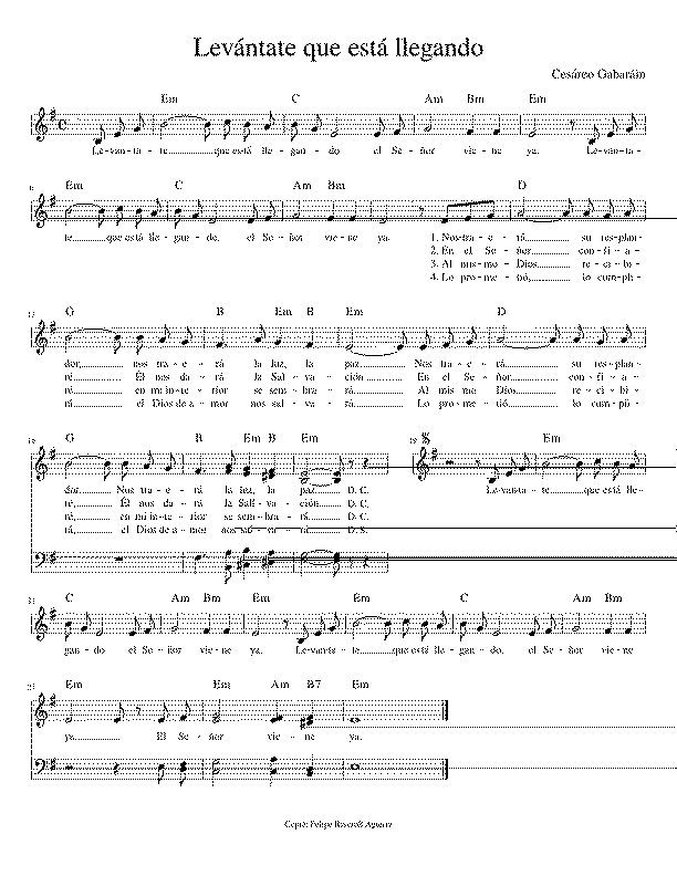 Partitura Levantate Cesareo Gabarain