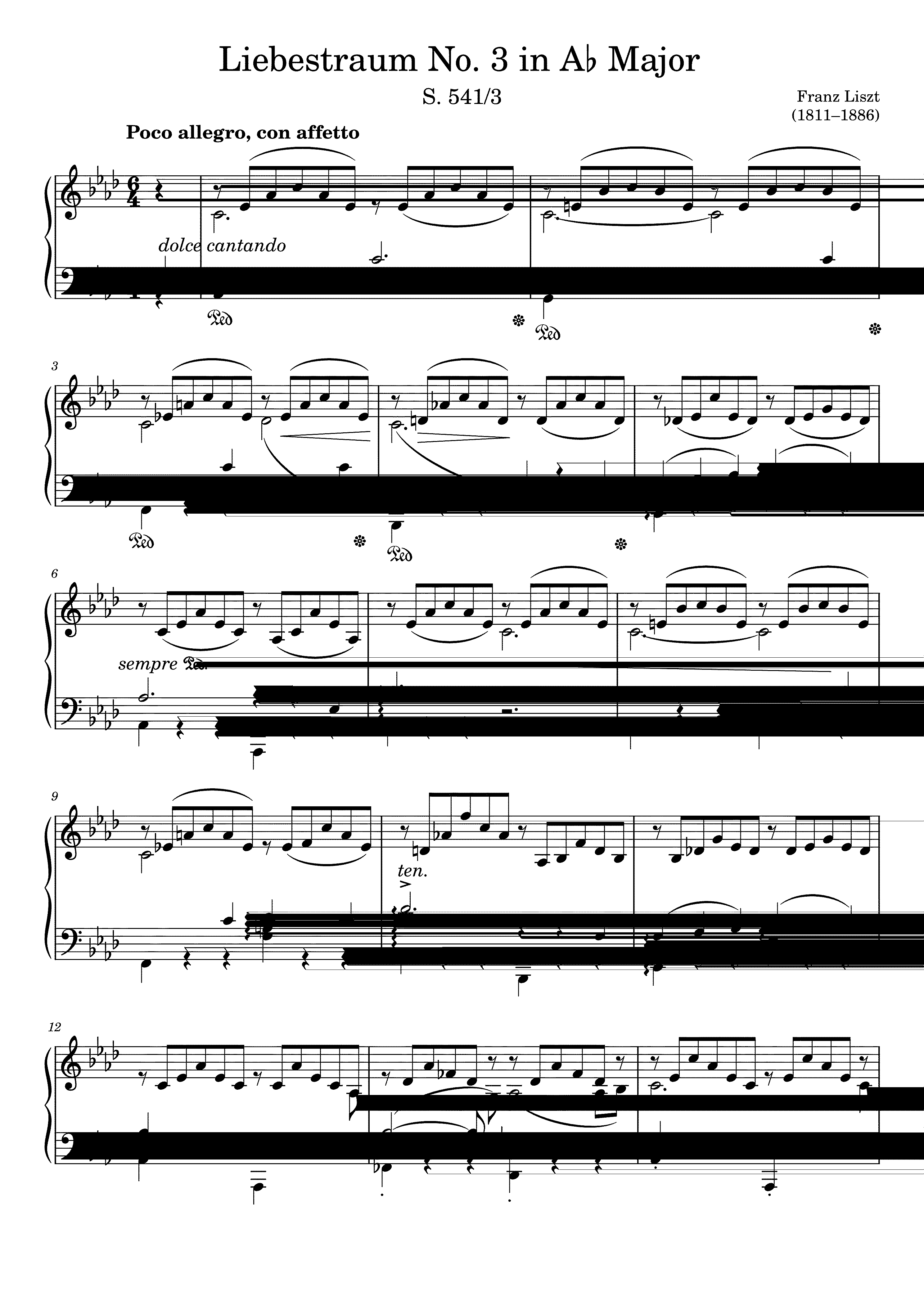 Partitura Liebestraum No 3