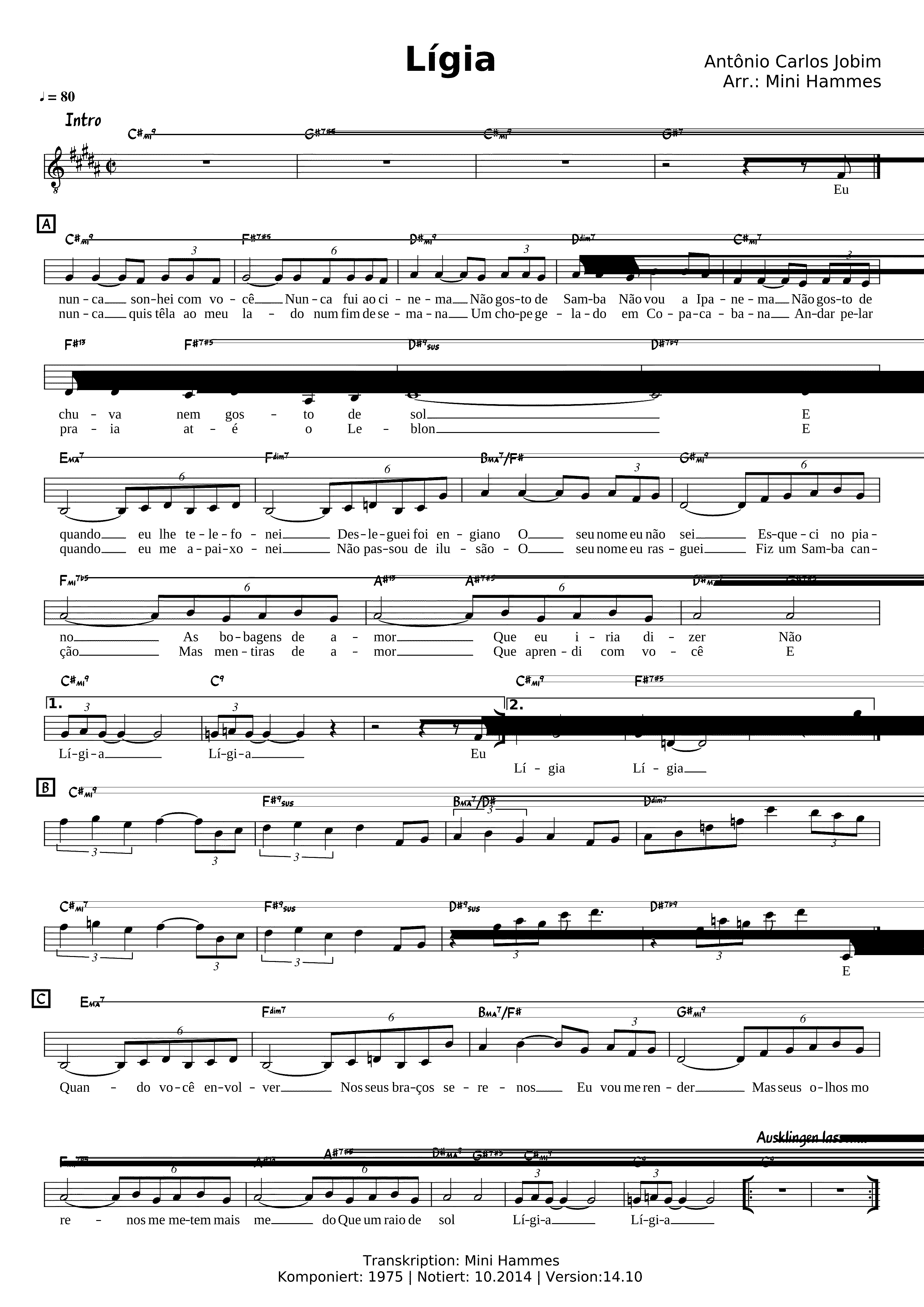 Partitura Ligia Jobim