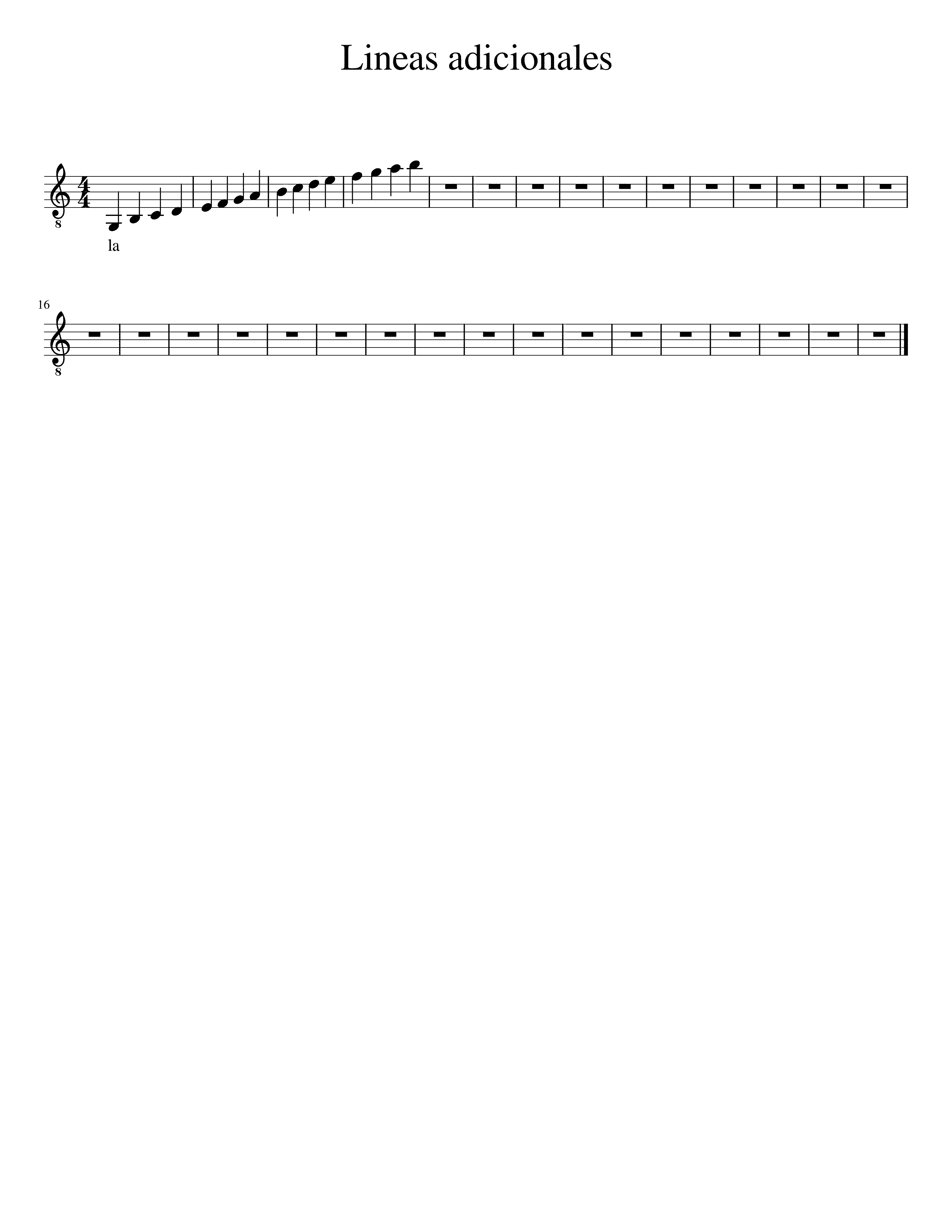 Partitura Lineas Adicionales