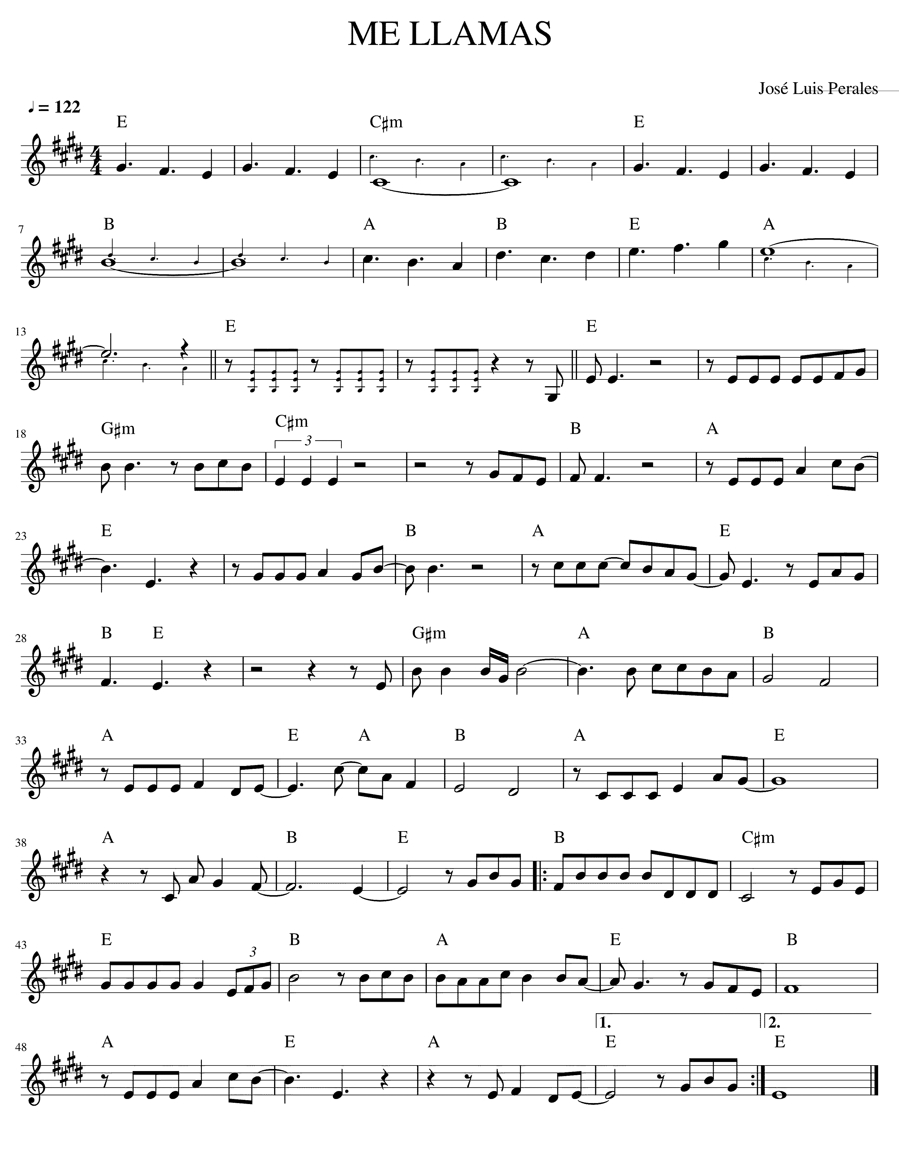 Partitura Llamas