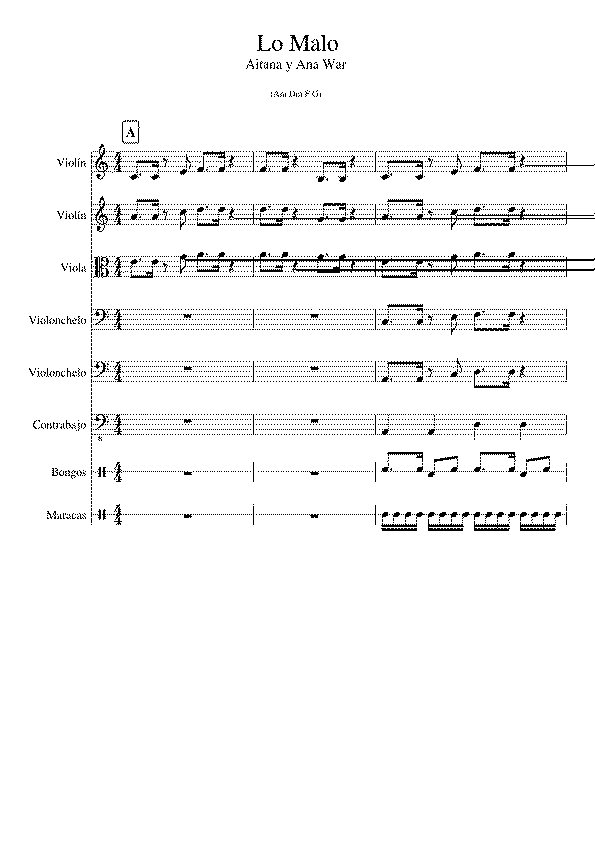 Partitura Lo Malo Aitana War