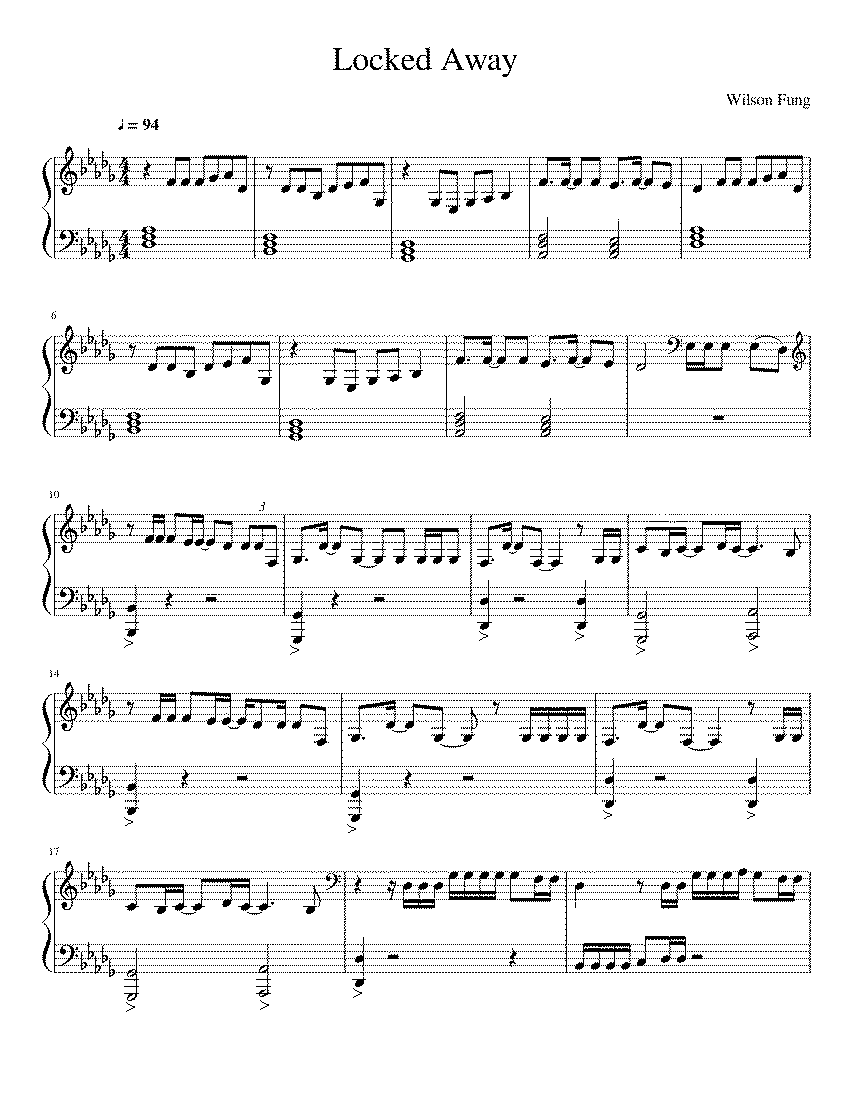 Partitura Locked Away