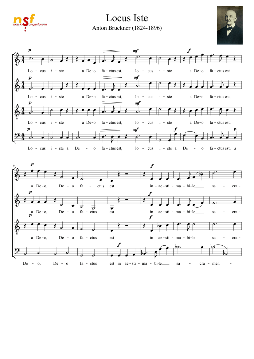 Partitura Locus Iste