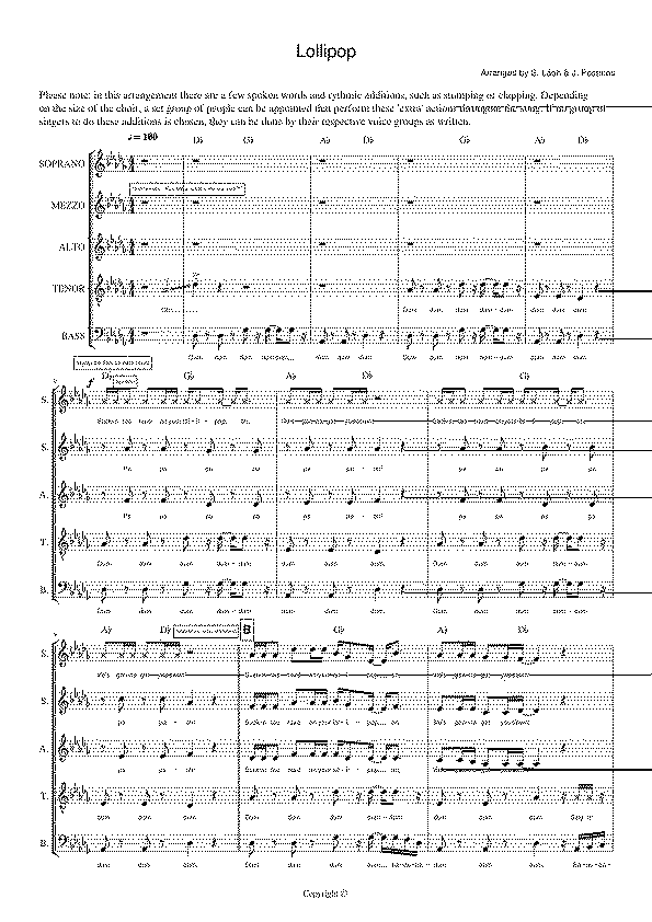 Partitura Lollipop Mika
