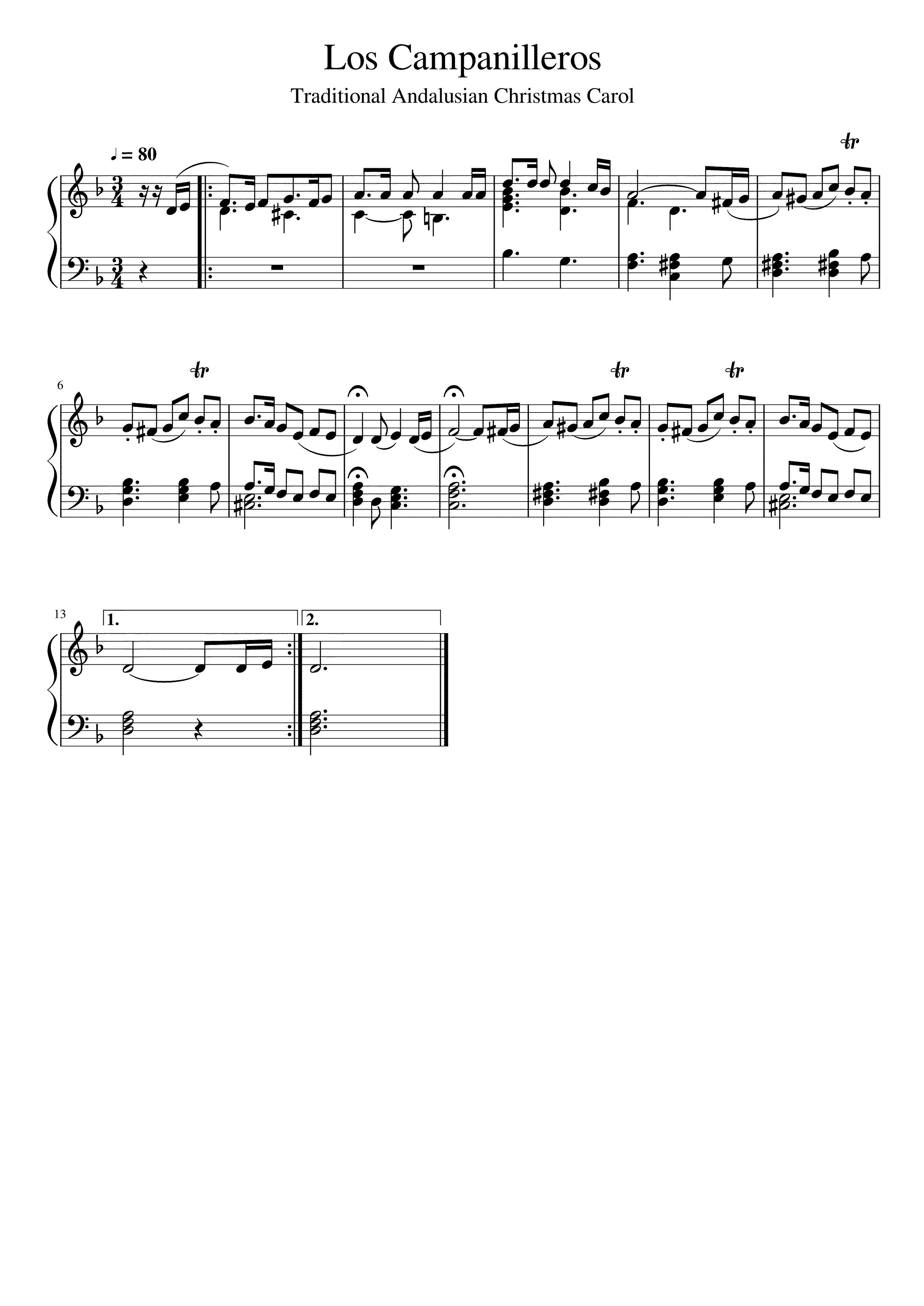 Partitura Los Campanilleros