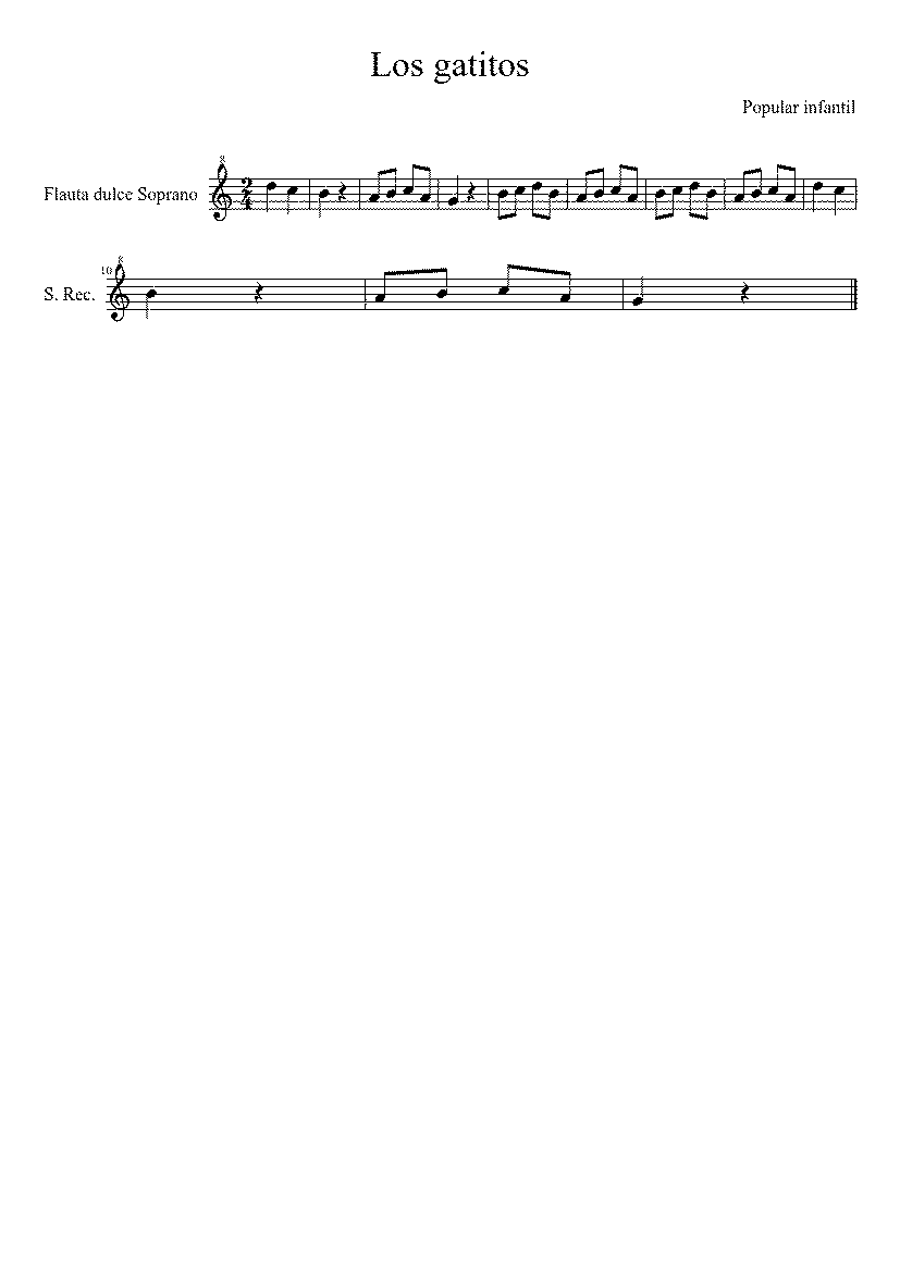 Partitura Los Gatitos