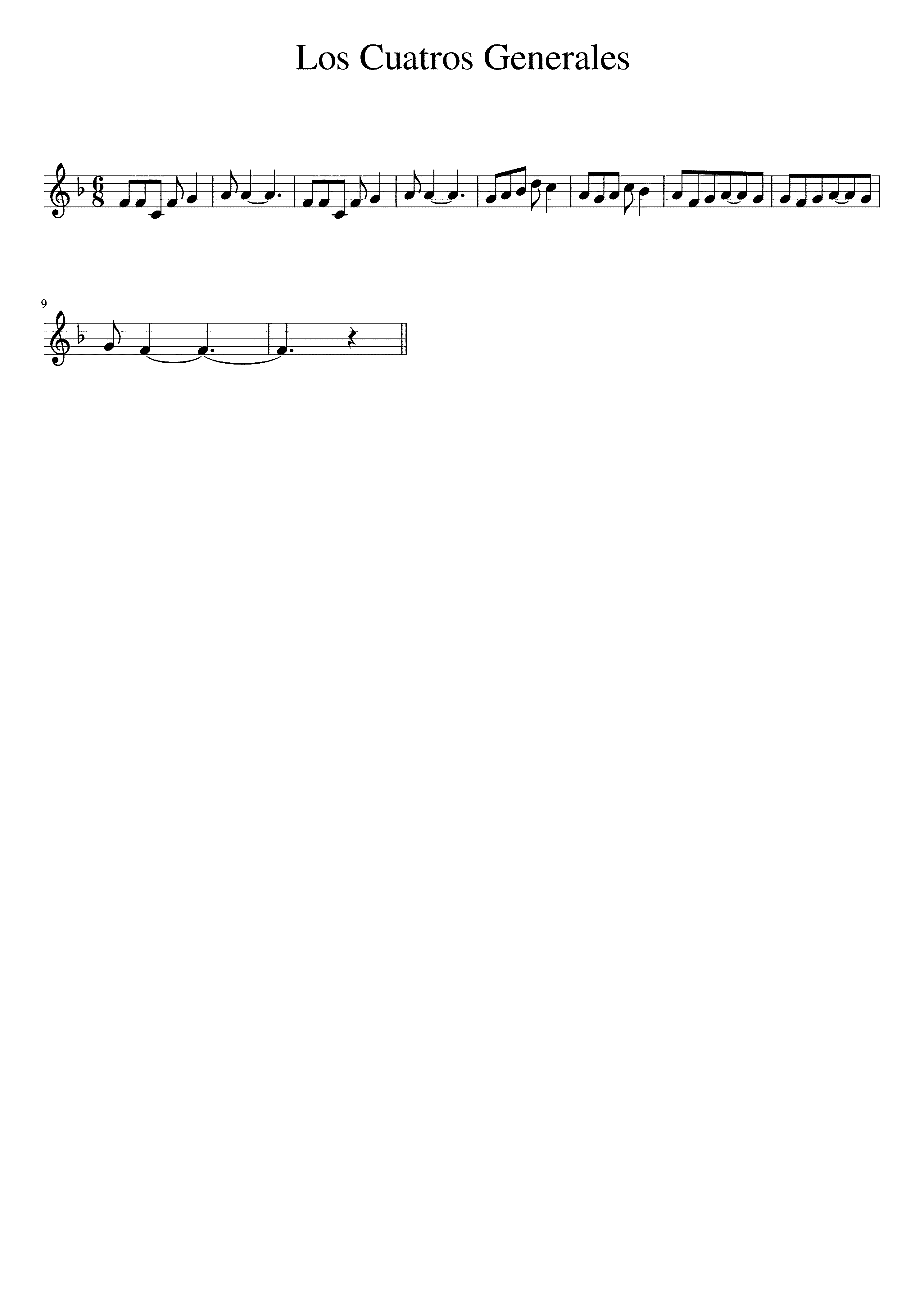 Partitura Los Generales