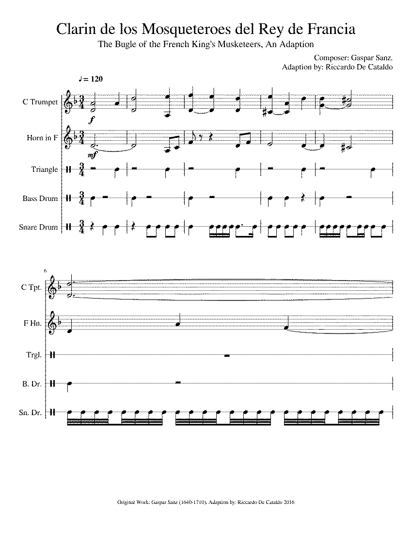 Partitura Los Mosqueteros