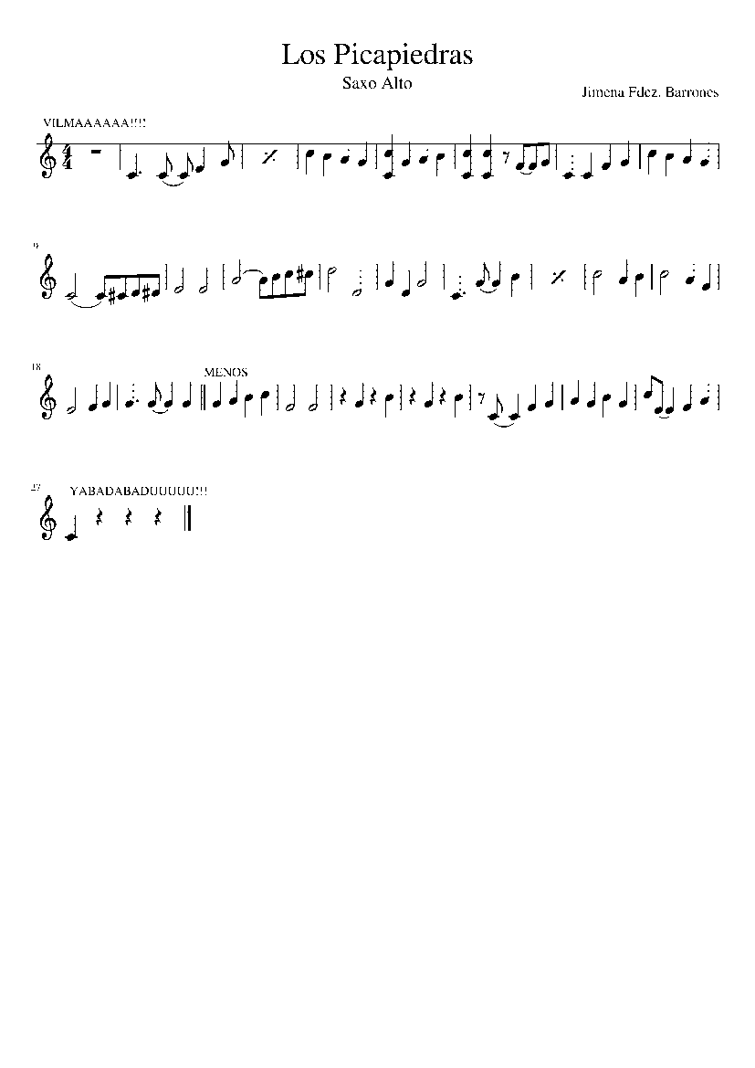 Partitura Los Picapiedras