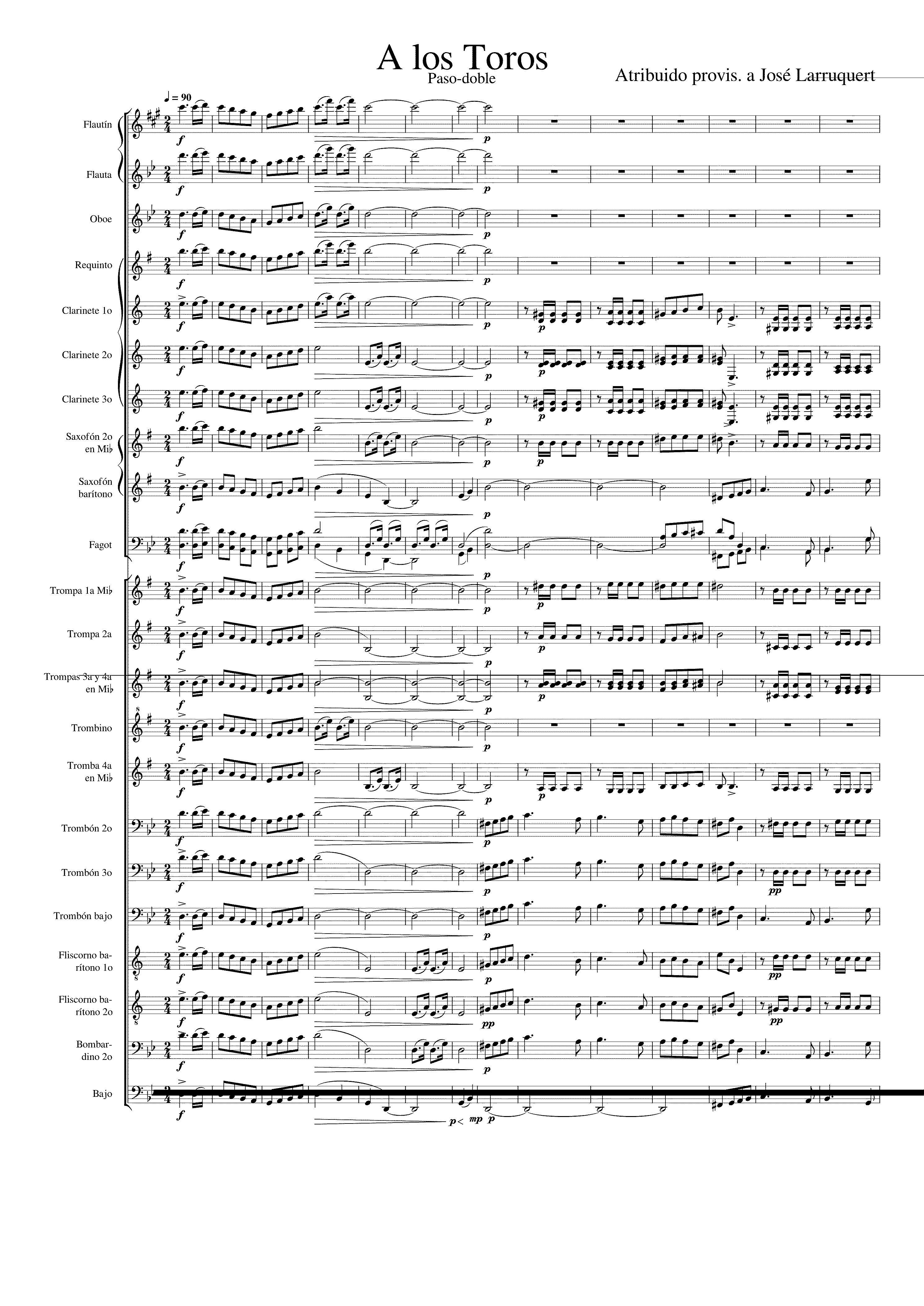 Partitura Los Toros