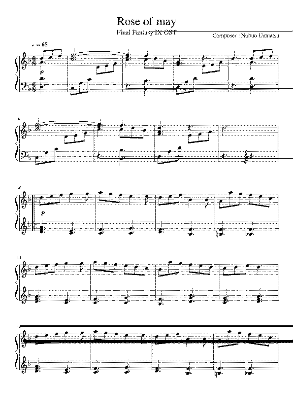 Partitura Loss of Me