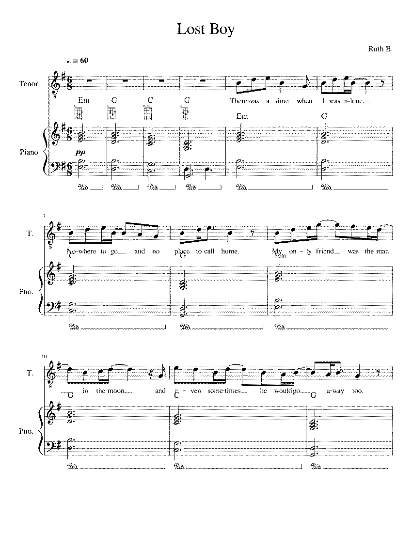 Partitura Lost Boy