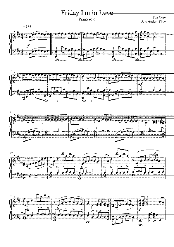 Partitura Love Song The Cure