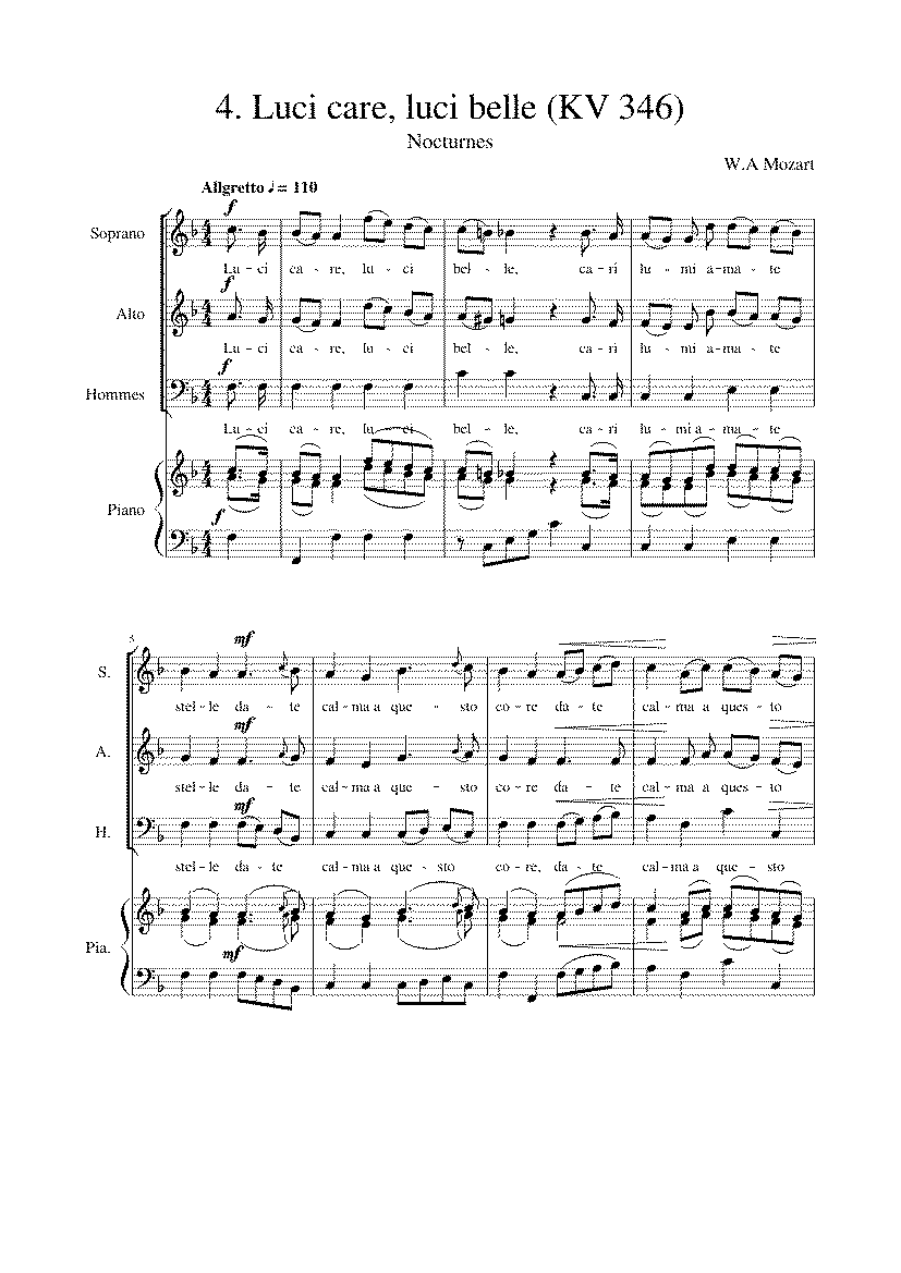 Partitura Luci Care Luci Belle